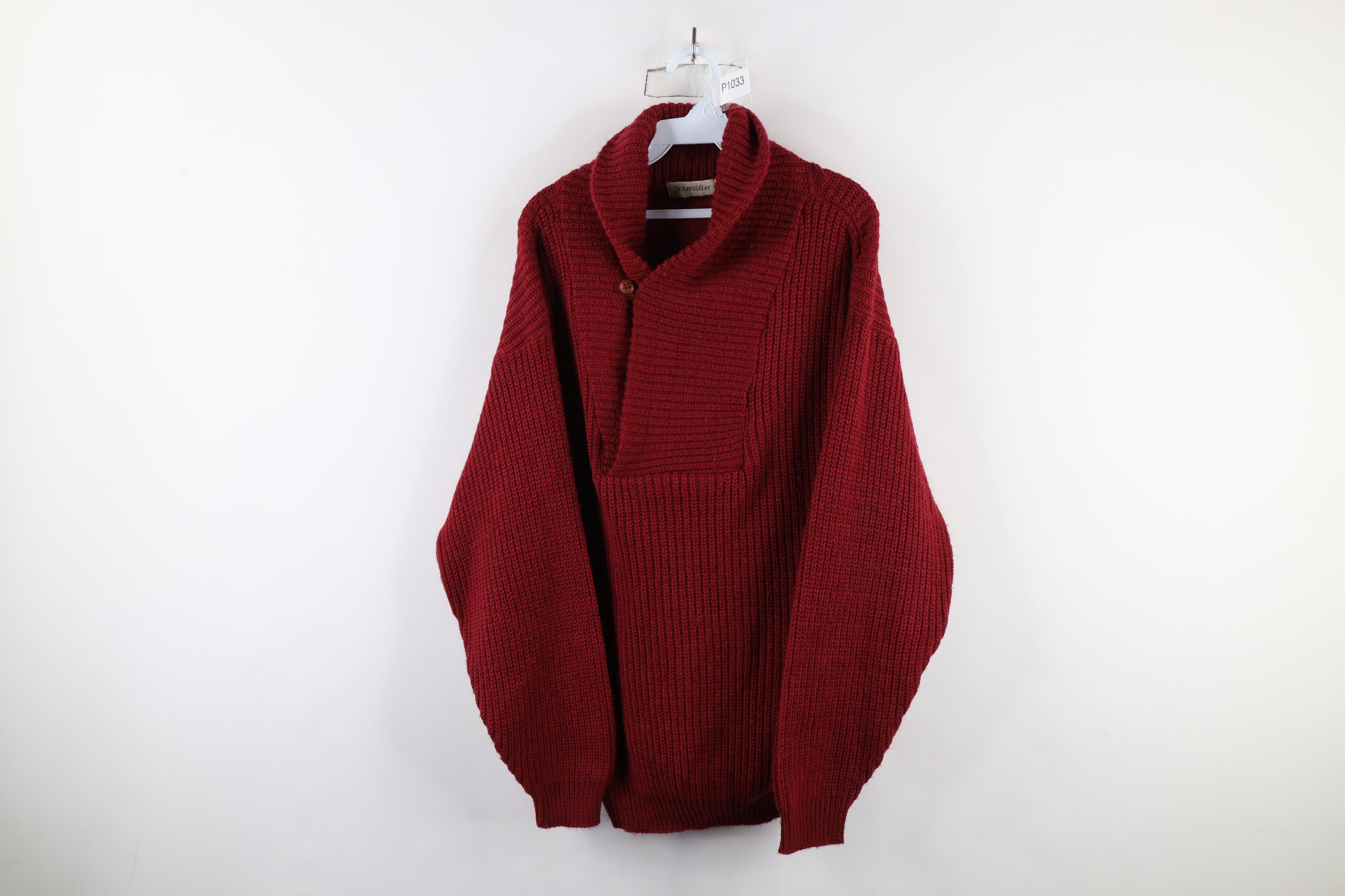Vintage Vintage 70s Streetwear Chunky Ribbed Knit Shawl Sweater USA Size US L / EU 52-54 / 3 - 1 Thumbnail