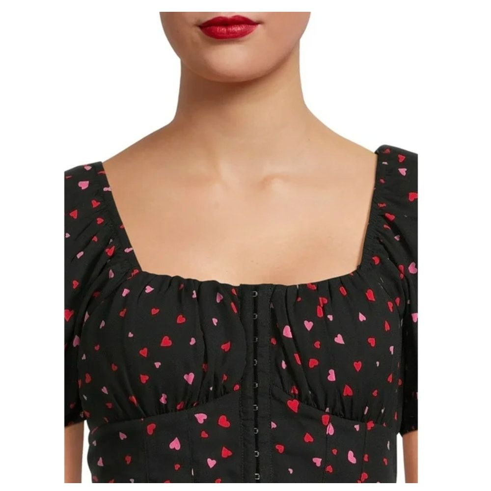 Madden NYC Madden Women's Junior's Corset Dress bust cups hearts print Size S / US 4 / IT 40 - 4 Thumbnail