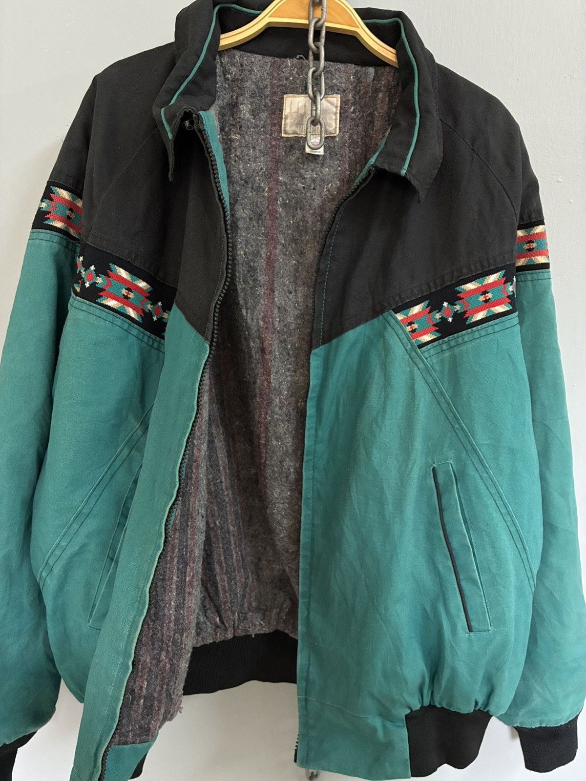 Express Vintage 80s Express Rider zip up Aztec Navajo motive jacket Size US XL / EU 56 / 4 - 5 Thumbnail
