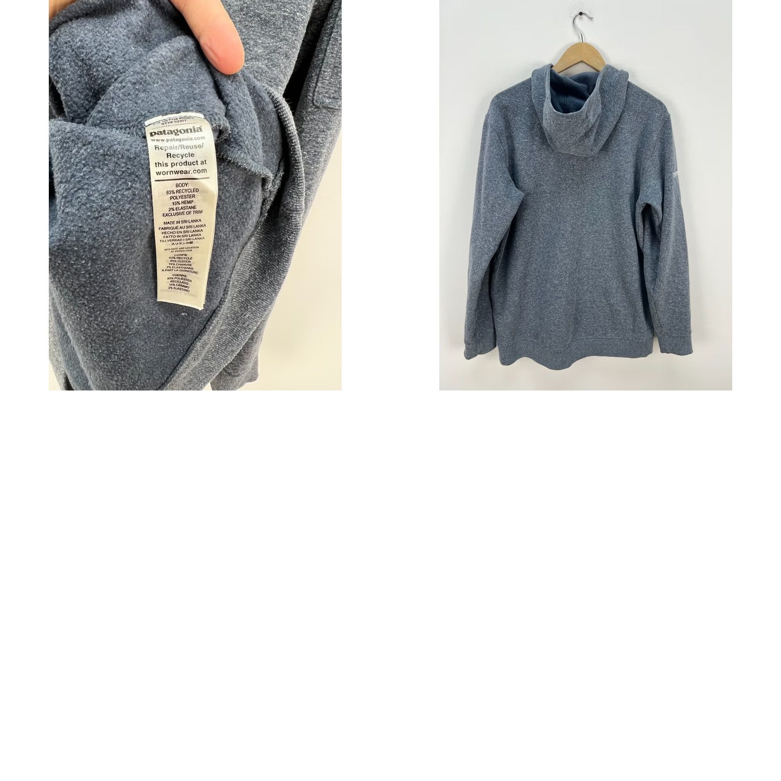 Patagonia VINTAGE Patagonia Hoodie Mens Work Hemp Gray Snap Pullover Size M Size US M / EU 48-50 / 2 - 8 Thumbnail
