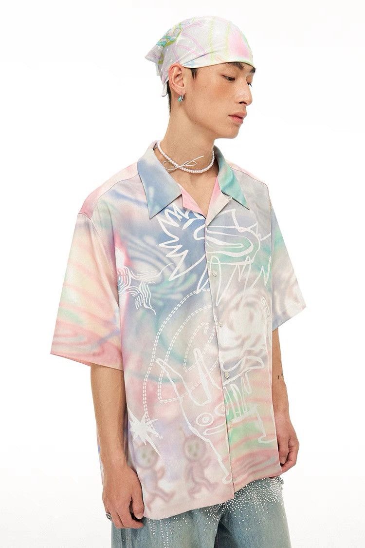 Other Graffiti Carton Button Up Short Sleeve Shirt Size US M / EU 48-50 / 2 - 3 Thumbnail