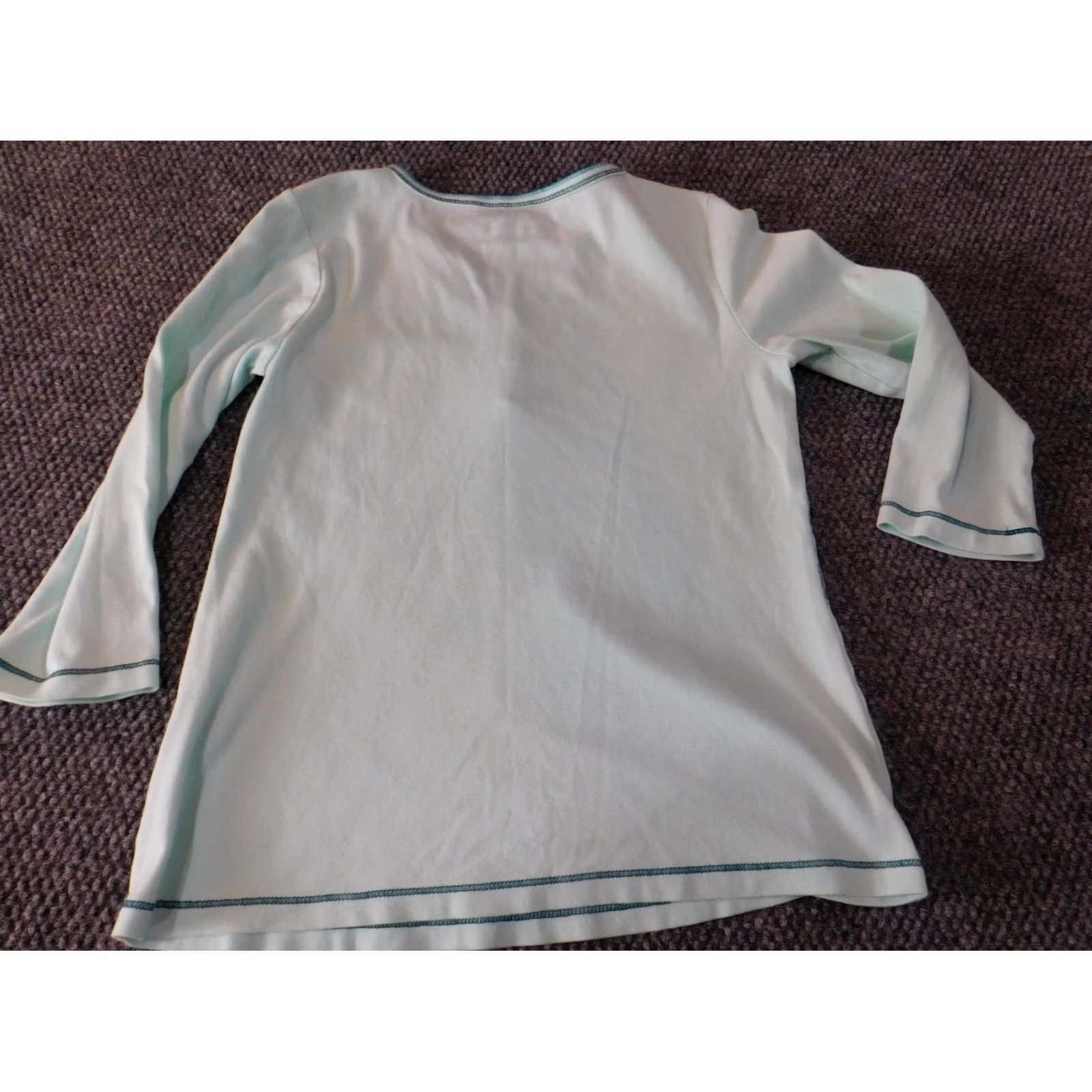 Vintage Christopher & Banks Womens Blouse PS Petites blue graphic Top classic pullover Size S / US 4 / IT 40 - 7 Thumbnail