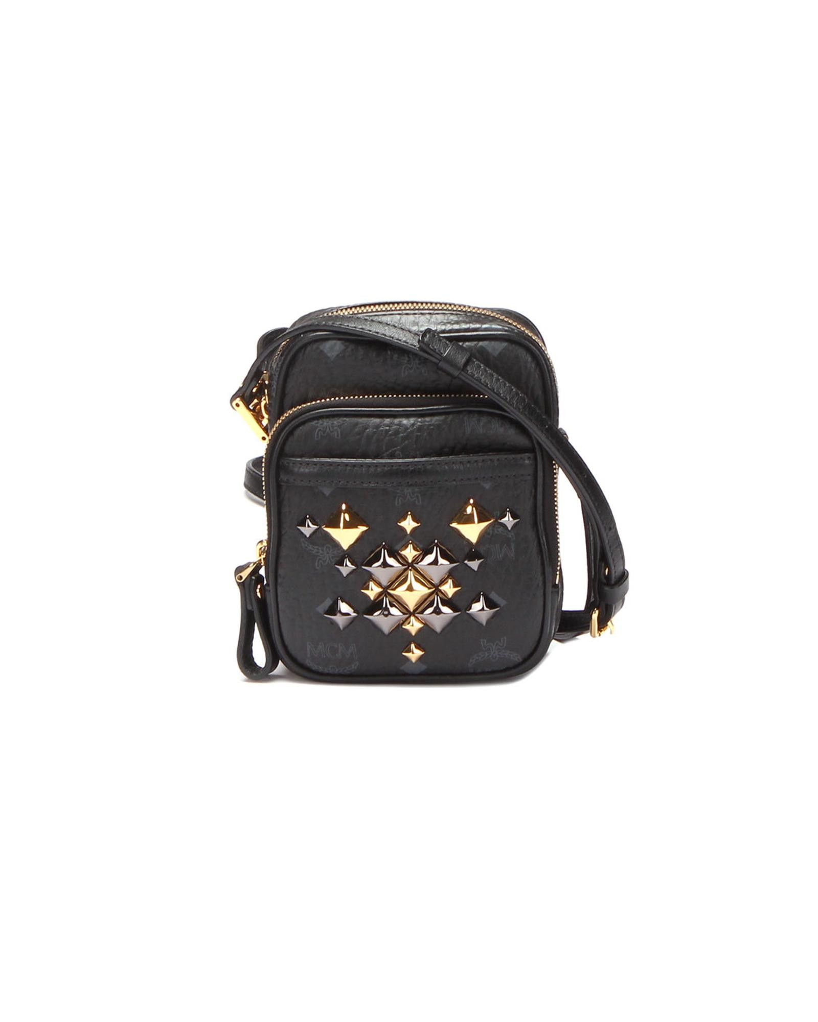 image of MCM Studded Black Crossbody Bag, Women's