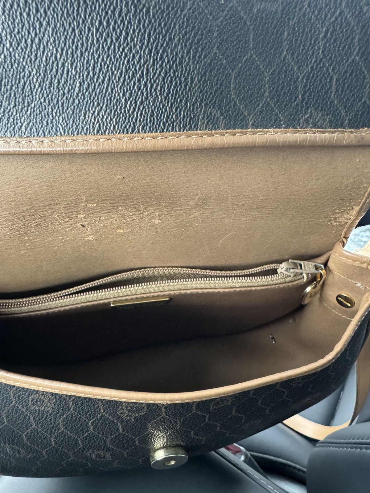 Dior Christian Dior Honeycomb Leather Shoulder Bag Brown Purse Size ONE SIZE - 5 Thumbnail