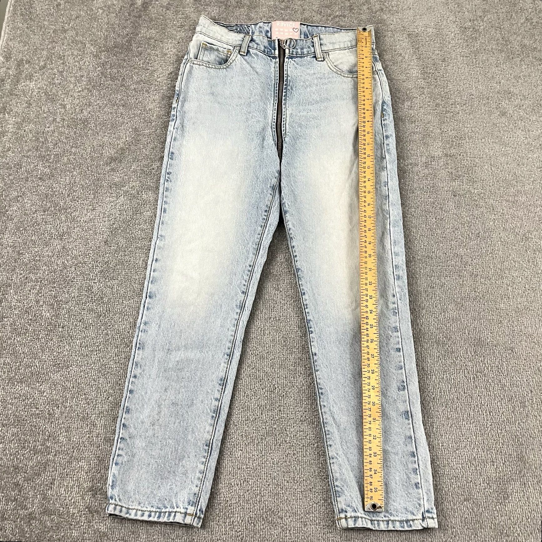 Vintage REVICE Jeans Womens Size 27 Light Blue Denim Full Zip Cropped 5-Pocket USA Size 27" / US 4 / IT 40 - 5 Thumbnail