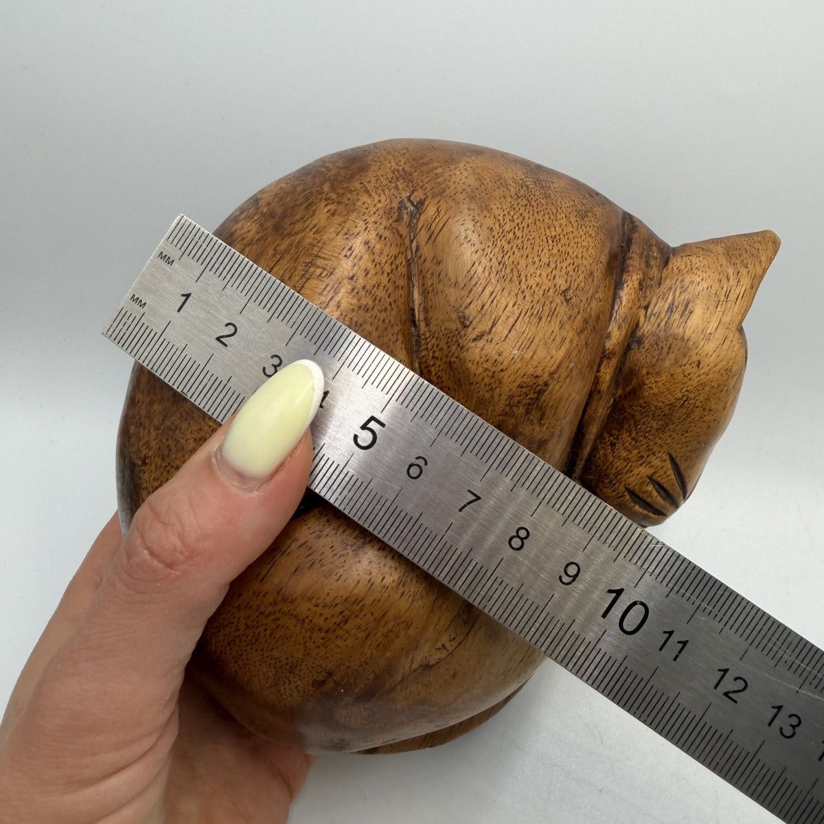 Vintage Vintage Hand Carved Wooden Sleeping Cat Figurine Rustic Size ONE SIZE - 9 Thumbnail
