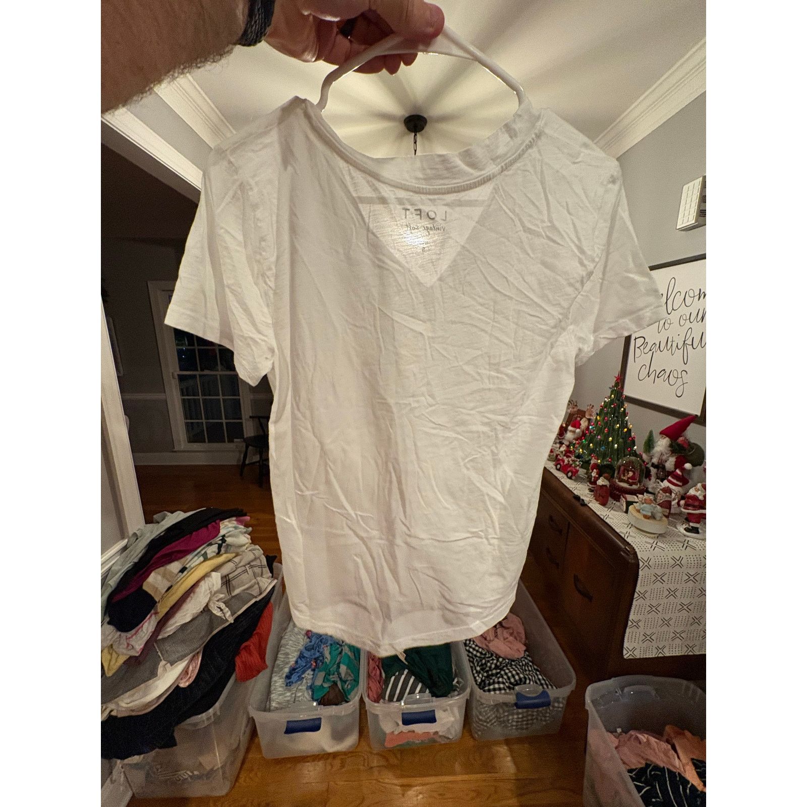 Loft LOFT Vintage Soft Women’s Small White T-Shirt Short Sleeve Size S / US 4 / IT 40 - 4 Thumbnail