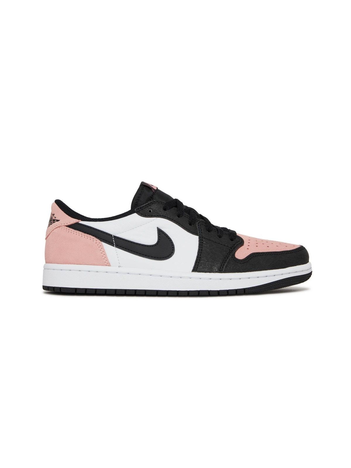 image of Jordan Nike Air Jordan 1 Low OG Bleached Coral 2022 Shoes in Black/Bleached Coral/White (Size 11)