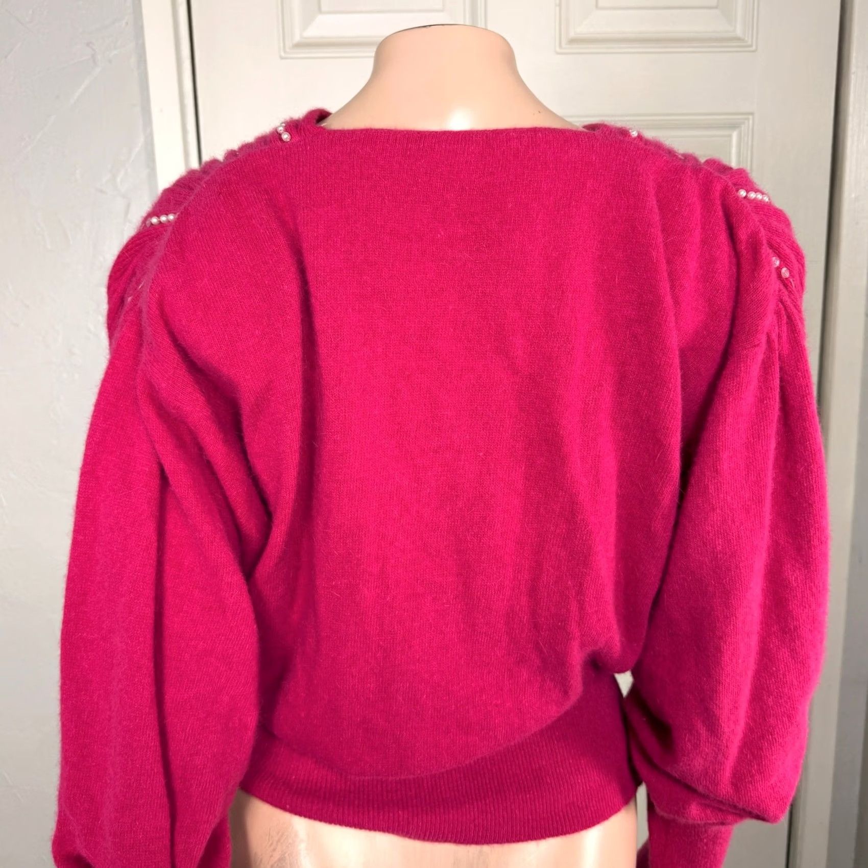 Vintage VINTAGE 80s 90s Italy Angora Wool Beaded Sequin Rabbit Sweater Women's Small V1 Size M / US 6-8 / IT 42-44 - 6 Thumbnail