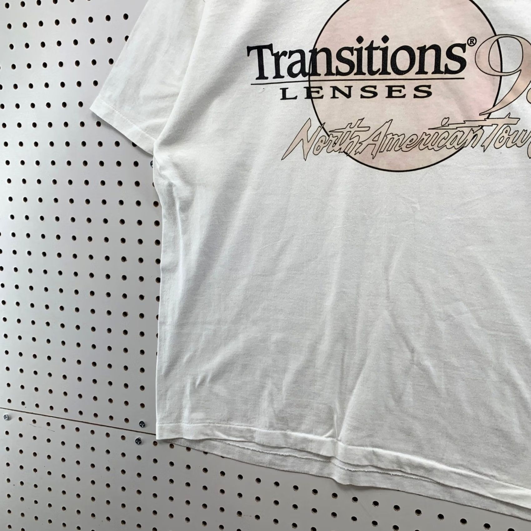 Hanes VINTAGE Hanes T Shirt Mens XL White 90s Transitions Lenses North American Tour Tee Size US XL / EU 56 / 4 - 7 Thumbnail
