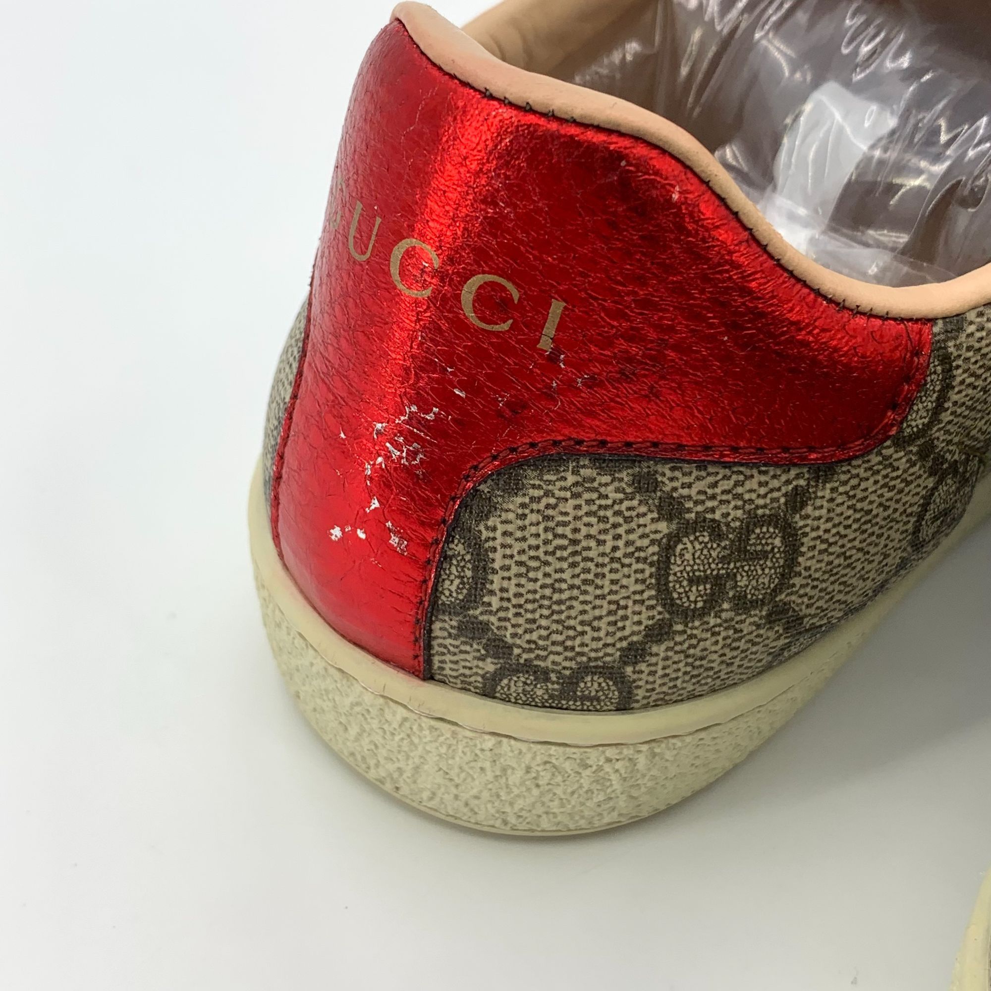Gucci Gucci Ace Series GG Monogram Sneakers Womens Size 35 Beige/R Size US 5 / IT 35 - 3 Thumbnail