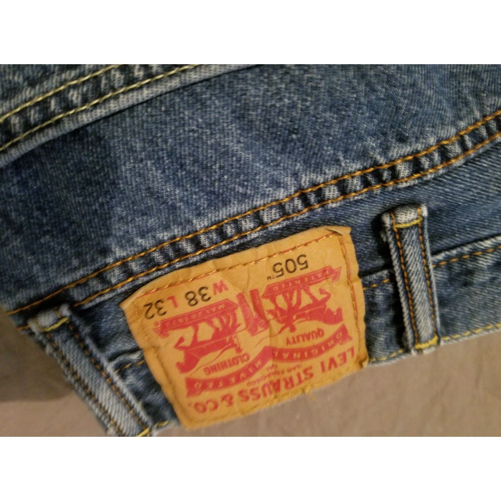 Levi's Levi's 505 Jeans Mens 38x32 Regular Straight Denim Pants Blue Inseam 32 Levi's 38 Regular Mens Jeans Blue Straight Denim pants Size US 38 / EU 54 - 4 Thumbnail