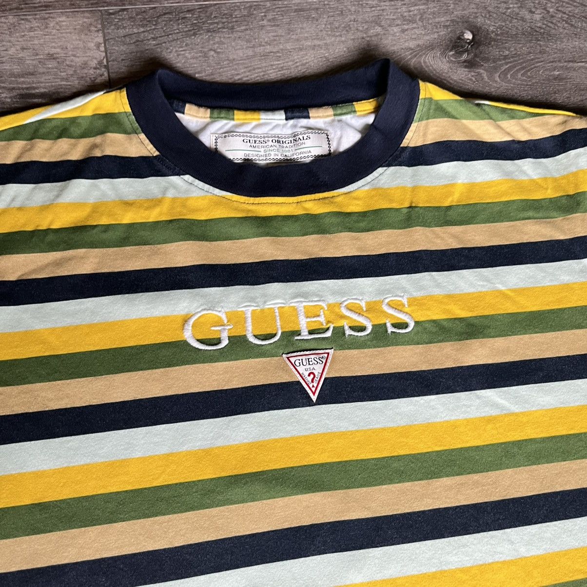Guess Vintage Guess Originals USA Embroidered Logo Stripe T Shirt Size US M / EU 48-50 / 2 - 3 Thumbnail