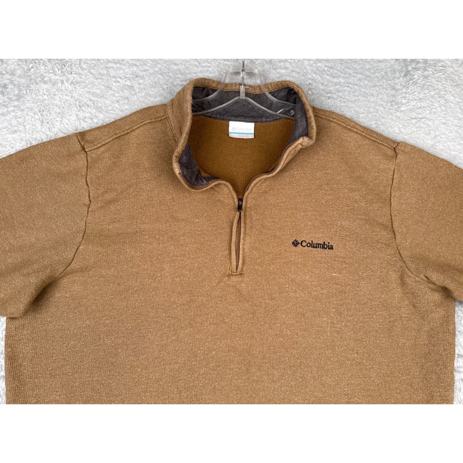 Vintage Columbia Sweater Mens XL Brown 1/4 Zip Pullover Hike Winter Outdoor Casual Mock Neck Long Sleeve Knit Logo Size US XL / EU 56 / 4 - 4 Thumbnail