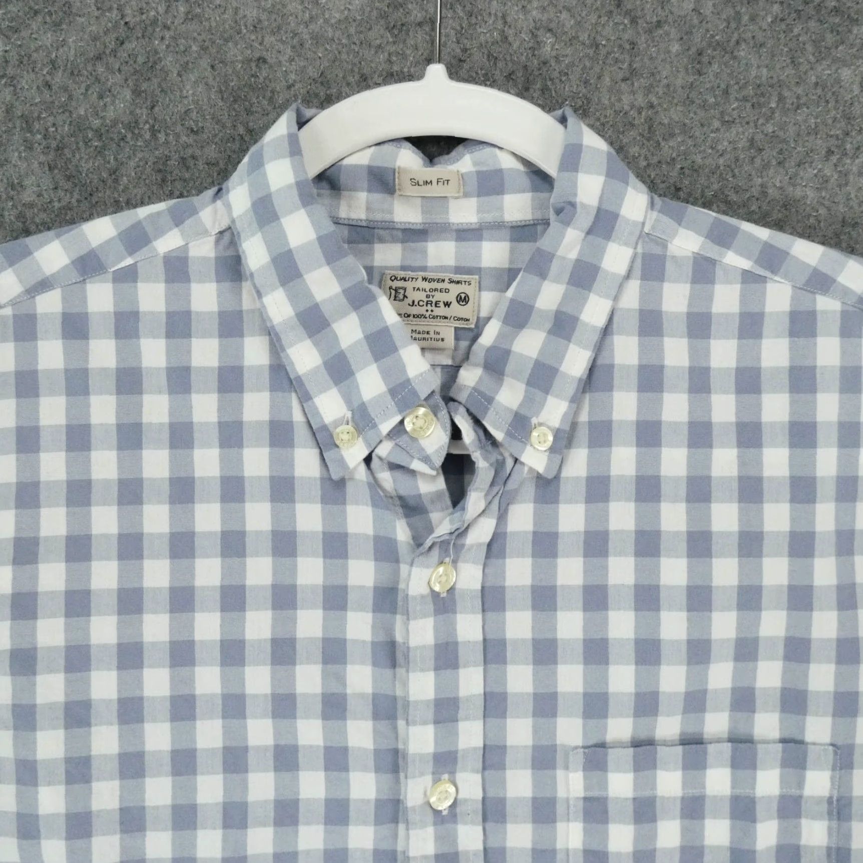 J.Crew J.CREW Shirt Men Medium Slim Fit Long Sleeve Button-Up Blue White Check Size US M / EU 48-50 / 2 - 2 Thumbnail
