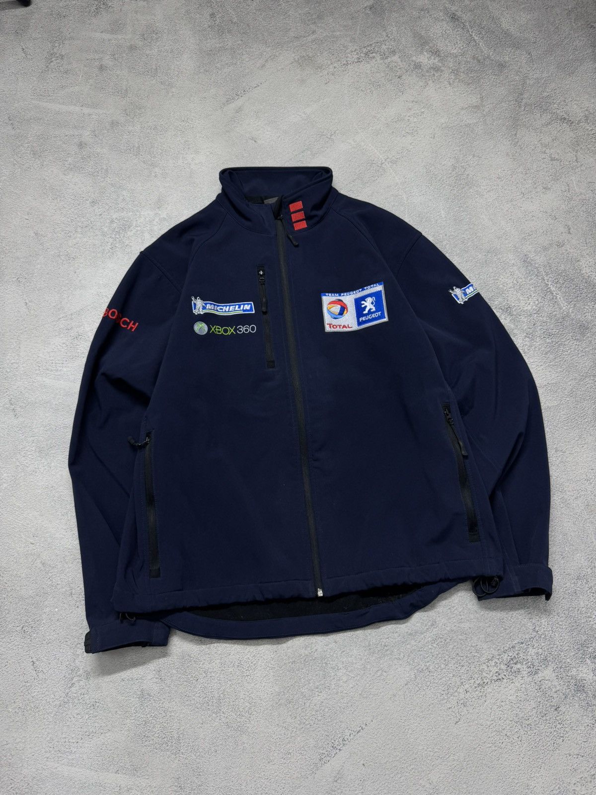 Jerzees Vintage Peugeot Sport Formula One Racing Soft Shell Jacket Size US L / EU 52-54 / 3 - 2 Thumbnail