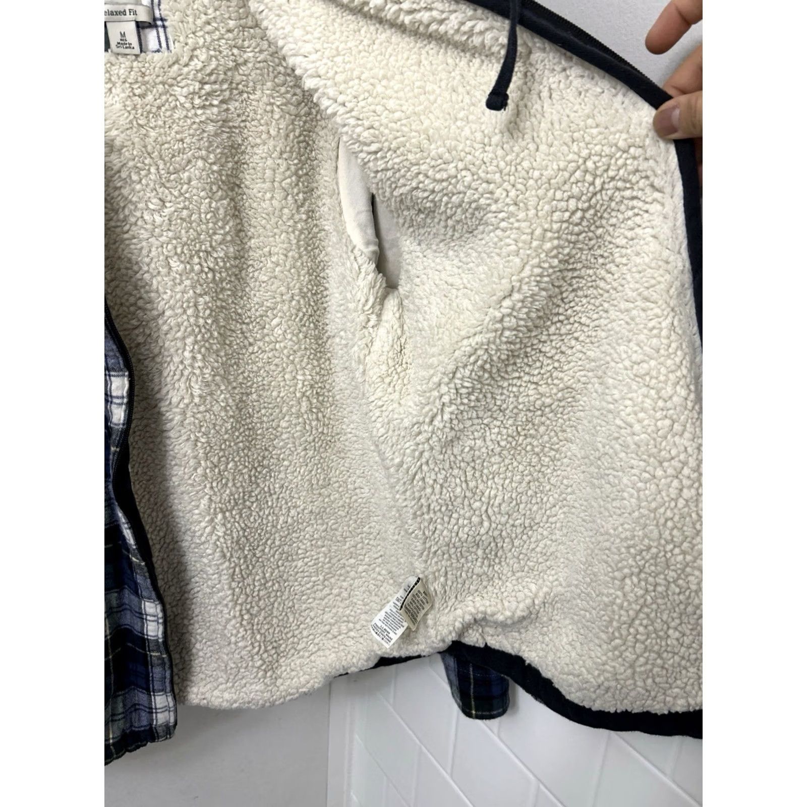 Vintage LL Bean Sherpa Lined Flannel Hoodie Womens M Relaxed Fit Scotch Plaid 505453 Size M / US 6-8 / IT 42-44 - 7 Thumbnail