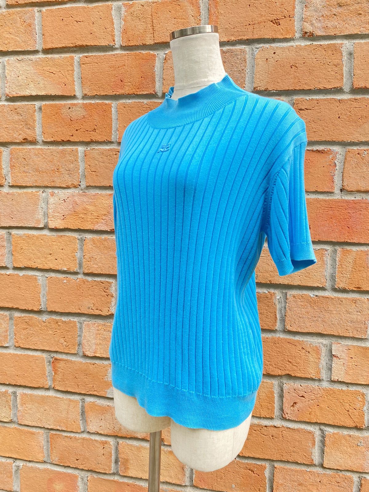 Courreges Courreges Blue Ribbed Knit Top Size M / US 6-8 / IT 42-44 - 9 Thumbnail