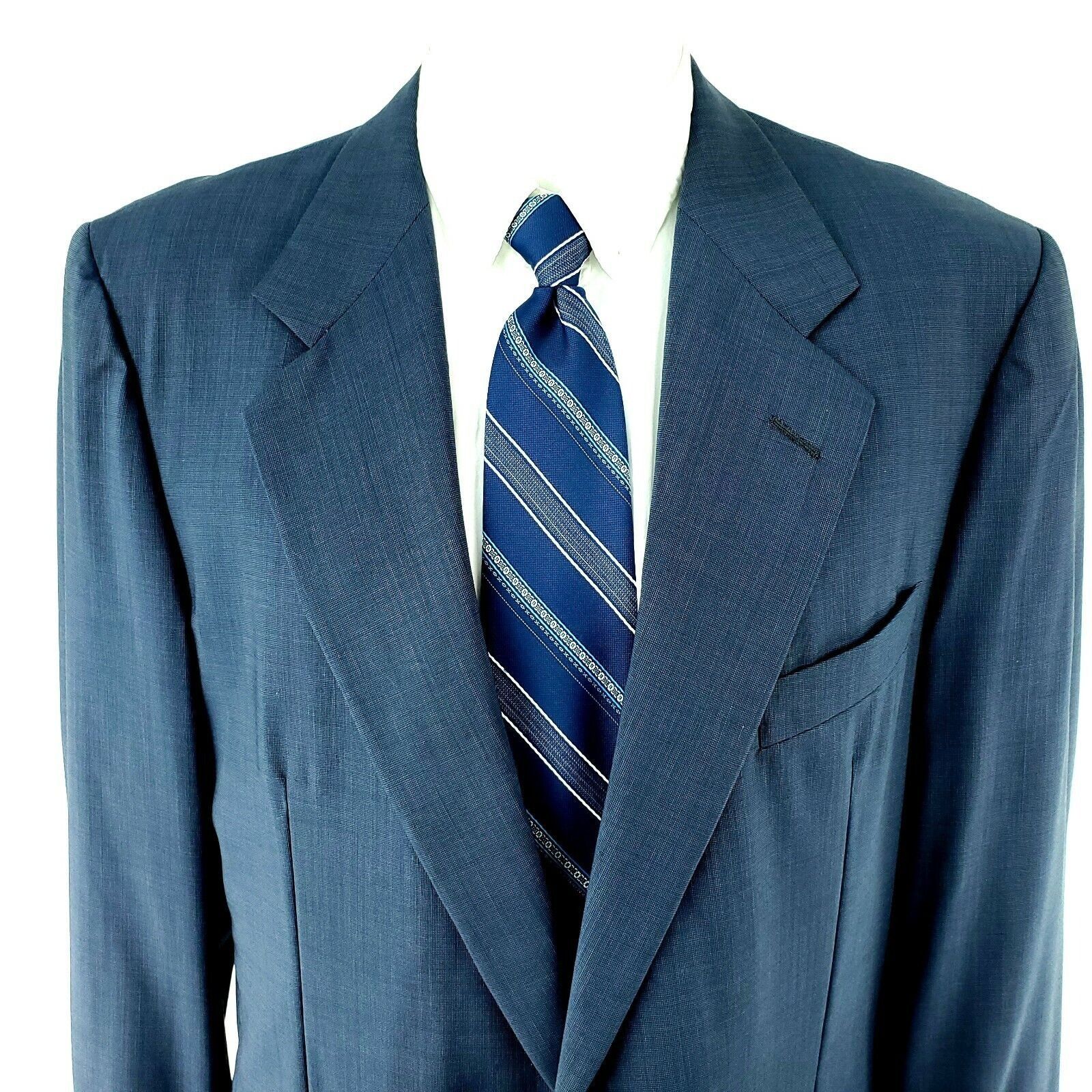 Hickey Freeman Hickey Freeman Barney's New York Wool 2 Button Blazer 42L Bl Size 42L - 1 Thumbnail