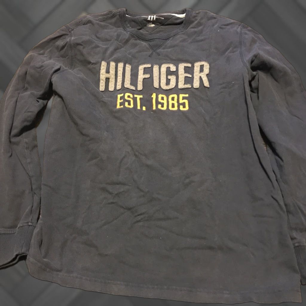 Tommy Hilfiger Tommy Hilfiger Sweatshirt Embroidery Spellout Size L Men's Blue Pullover Size US L / EU 52-54 / 3 - 1 Thumbnail