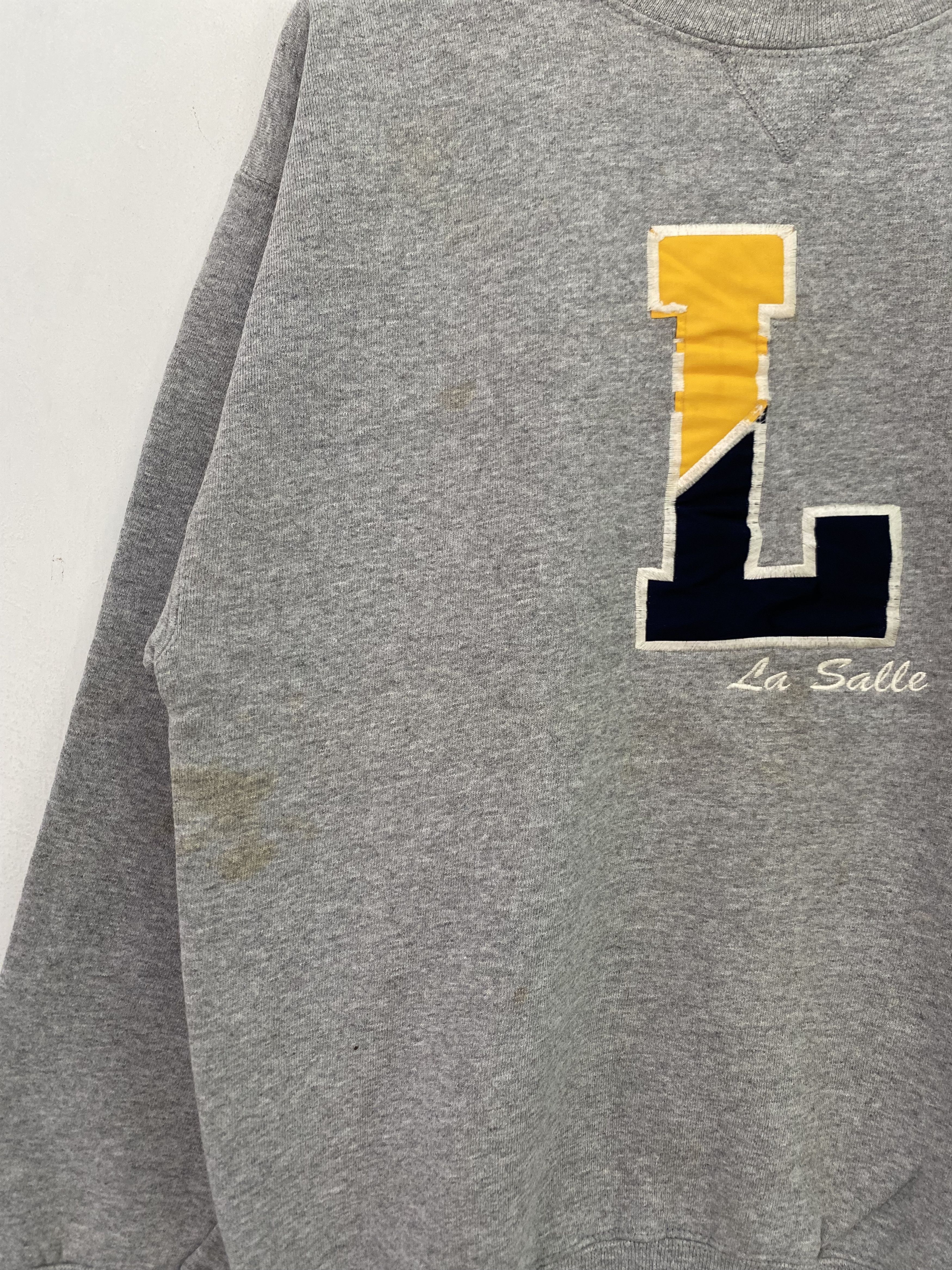 Vintage Vintage 90s La Salle Grey Sweatshirt Crewneck M size Size US M / EU 48-50 / 2 - 4 Thumbnail