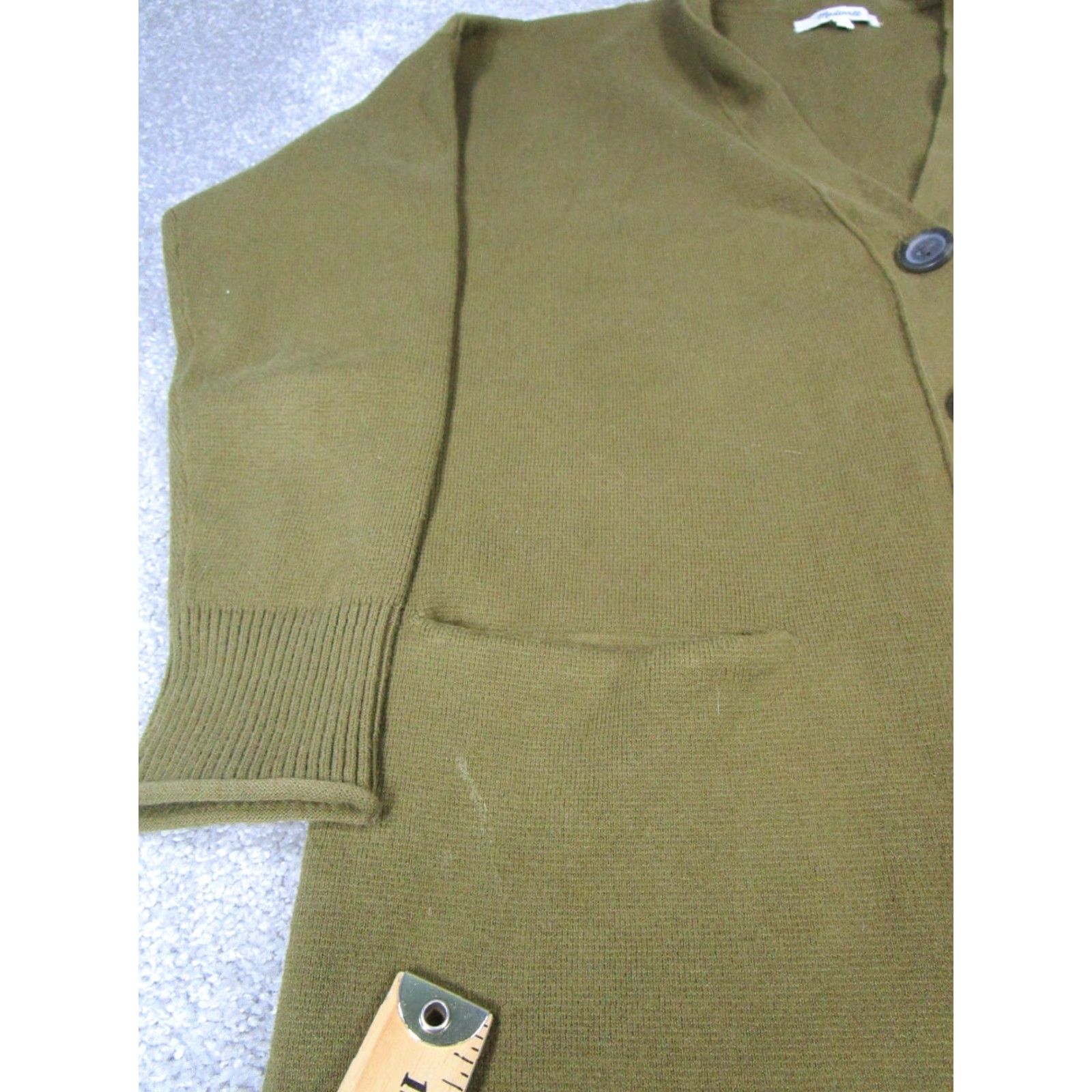 Madewell VINTAGE Madewell Sweater Cardigan Womens Small Green Cotton Blend Oversized Knit V-Neck Long Sleeve Size S / US 4 / IT 40 - 5 Thumbnail