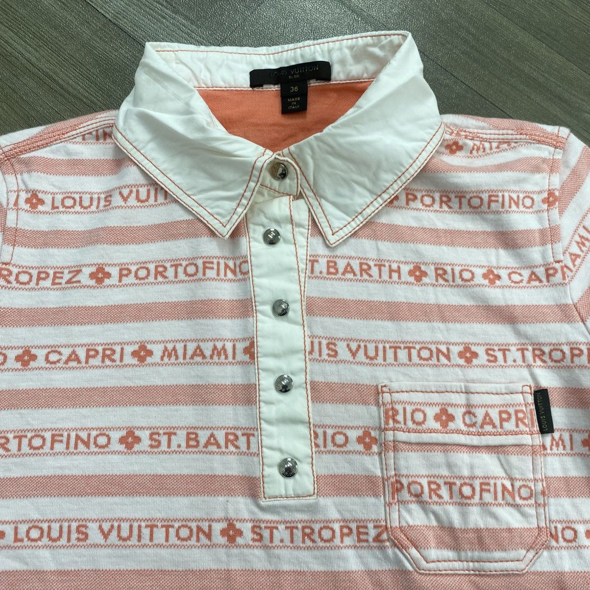 Louis Vuitton Vintage Louis Vuitton In Cotone Orange Stripe Polo Shirt Size M / US 6-8 / IT 42-44 - 4 Thumbnail