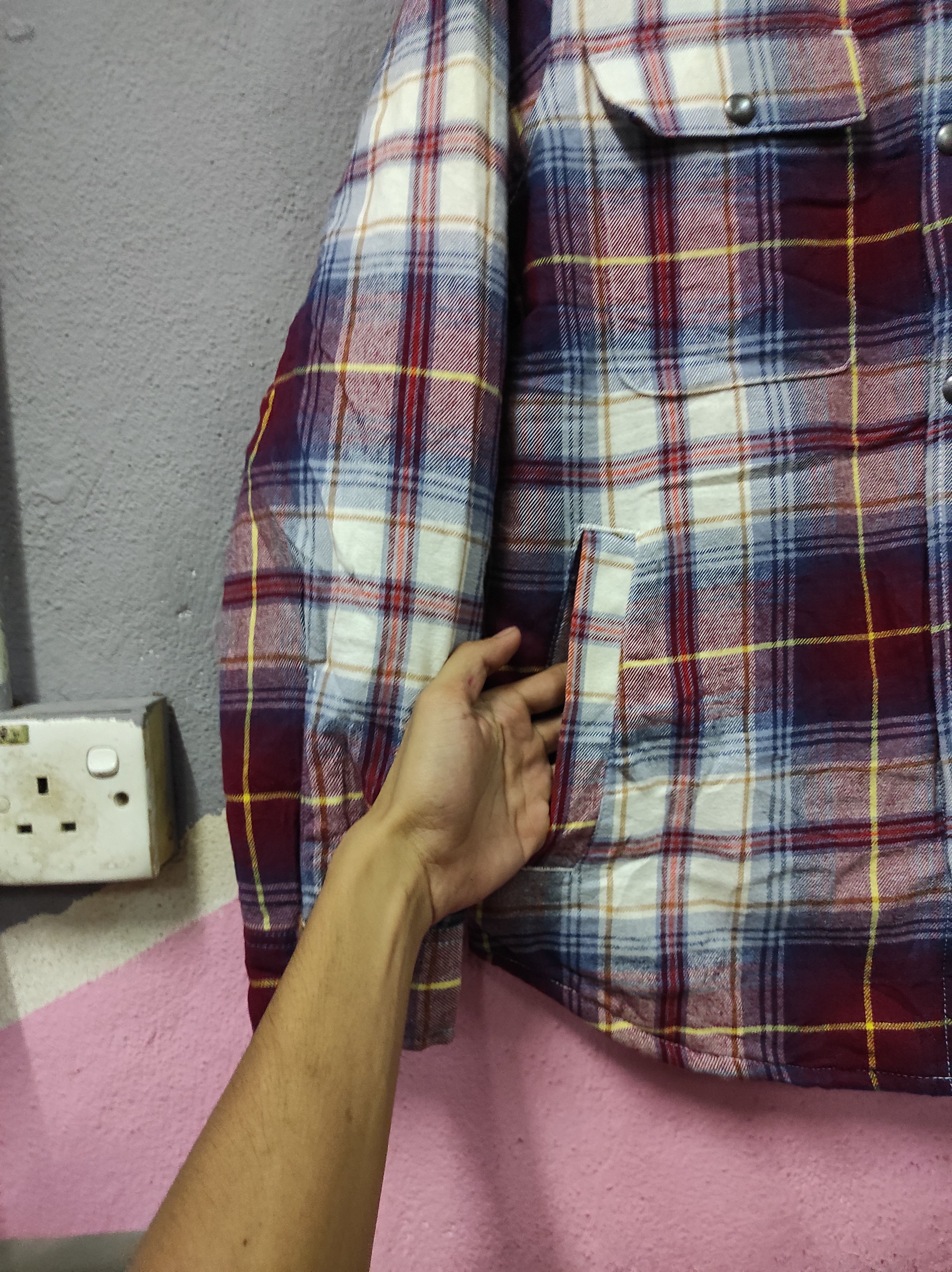 Japanese Brand × Old Navy OLD NAVY PLAID DOUBLE POCKET LINING SHERPA JACKET SHIRT Size US S / EU 44-46 / 1 - 6 Thumbnail