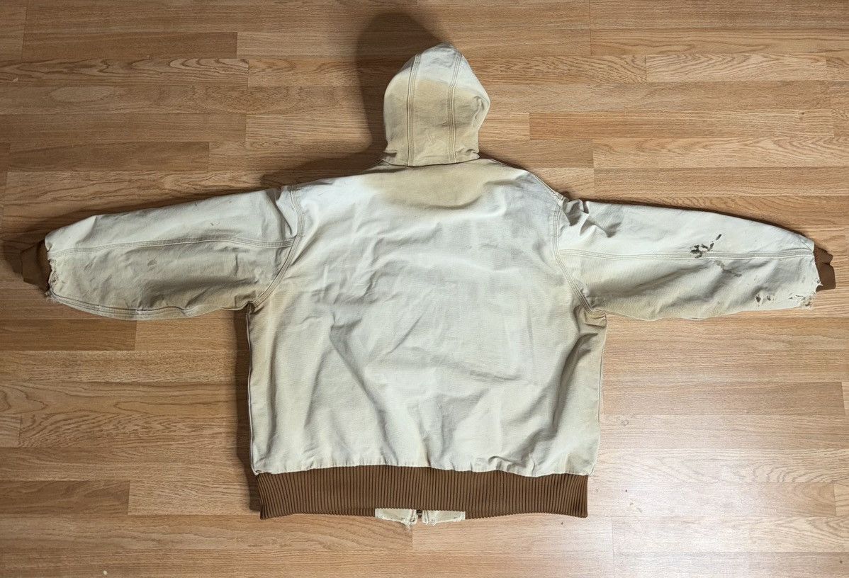 Carhartt Carhartt Jacket XXL Duck Canvas J140 BRN Hooded Distressed Size US XXL / EU 58 / 5 - 2 Thumbnail