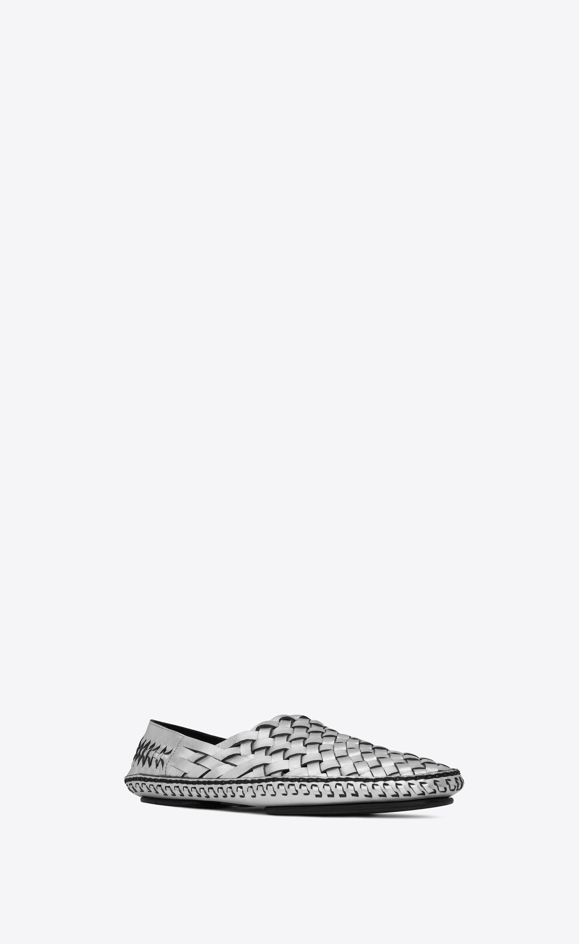 Saint Laurent Paris o1s1wg111224 Neil Slippers in Metallized Leather Silver Size US 8 / EU 41 - 3 Thumbnail