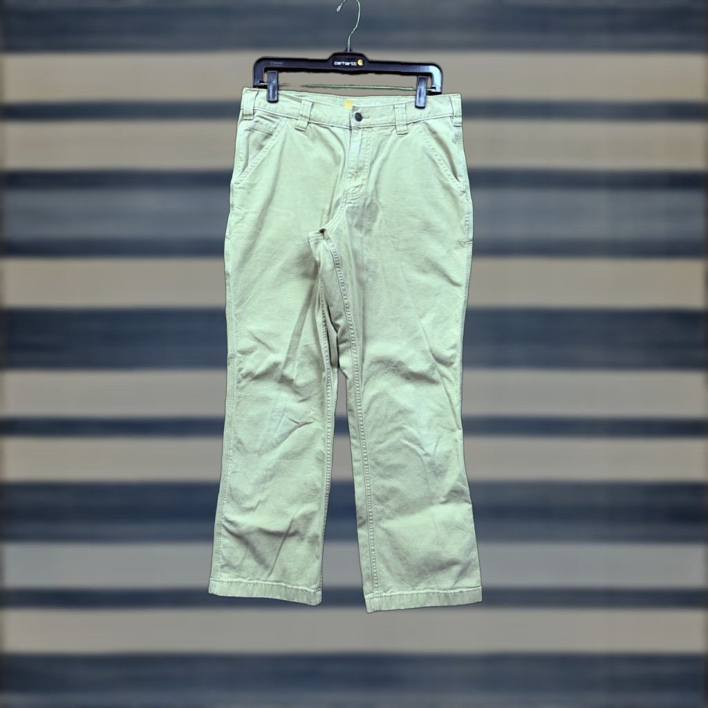 Carhartt VINTAGE Carhartt Pants Mens 32x30 Relaxed Fit Khaki Cotton Duck Workwear 102291 253 Size US 32 / EU 48 - 1 Thumbnail
