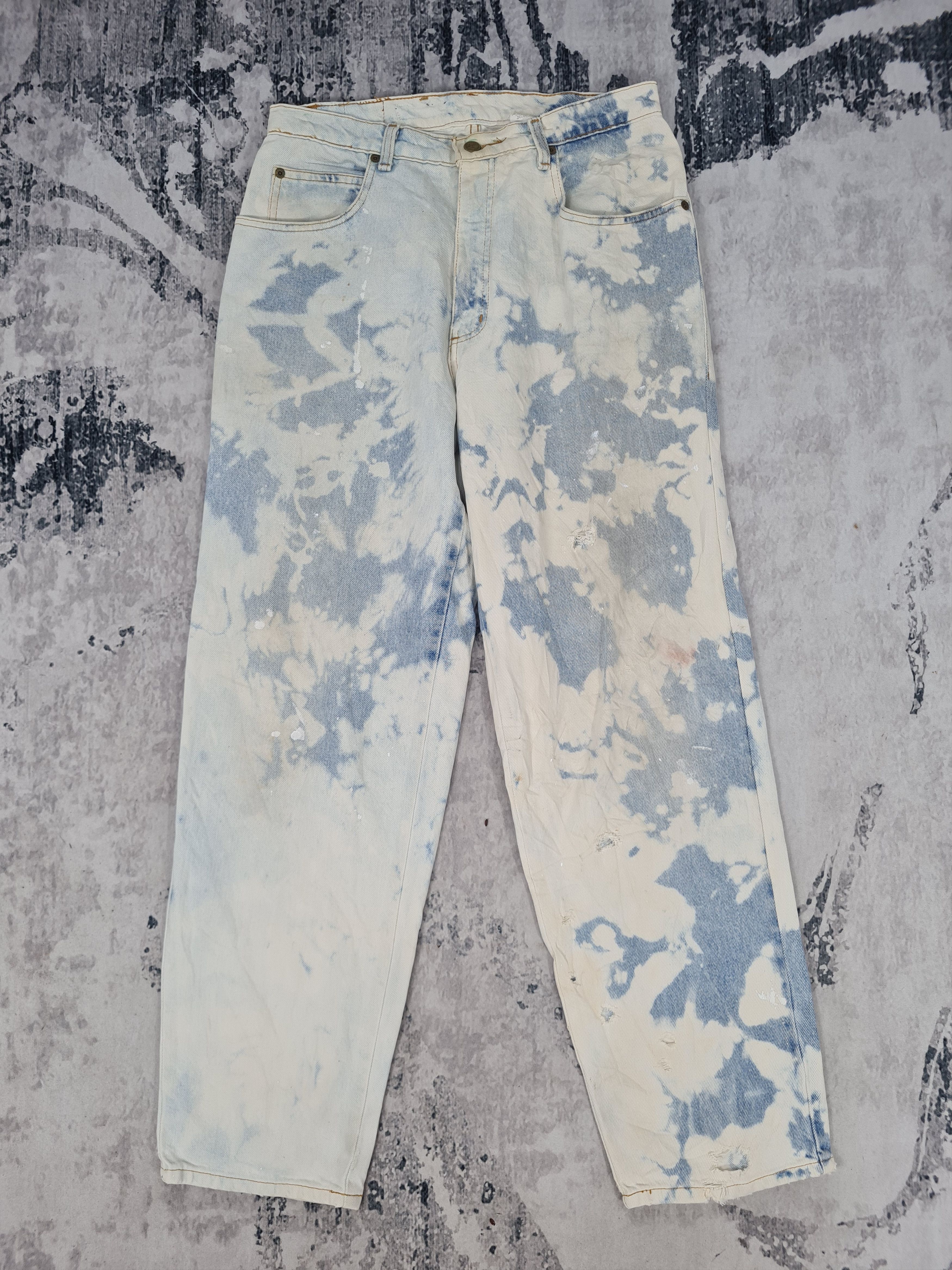 Japanese Brand BADGE DENIM Acid Wash Faded Ripped Jeans Size 32x30 JB0148 Size US 32 / EU 48 - 1 Thumbnail