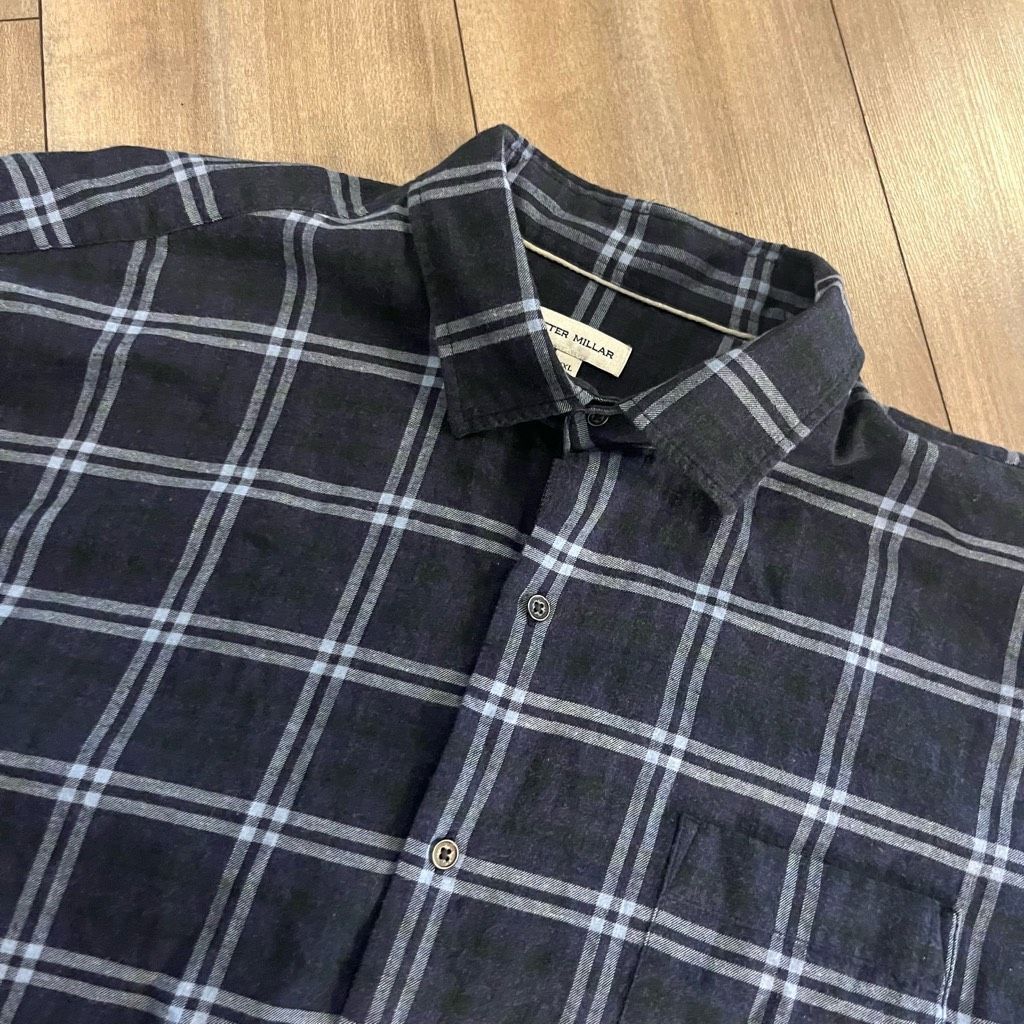 Peter Millar Peter Millar Blue Plaid Flannel Buttonup Men XXL Bin N-39 Size US XXL / EU 58 / 5 - 2 Thumbnail
