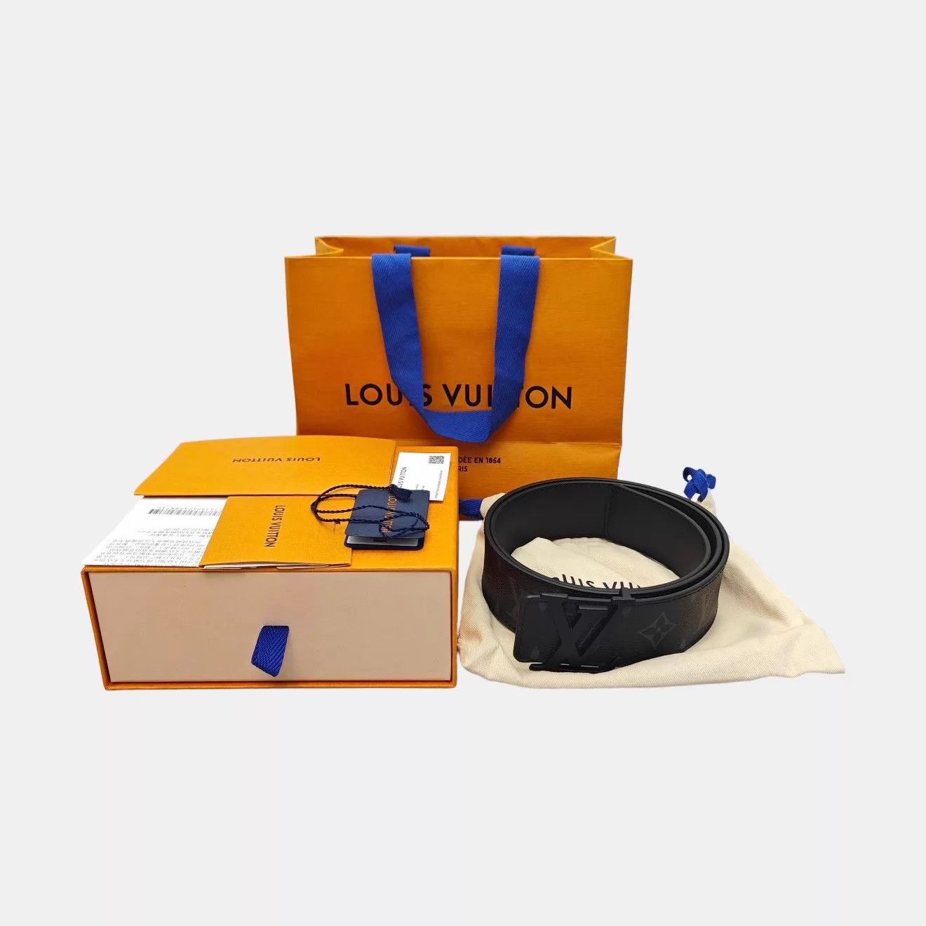 Louis Vuitton LOUIS VUITTON Initiales Monogram Matte Calf Belt 90 4 NWT Size ONE SIZE - 7 Thumbnail