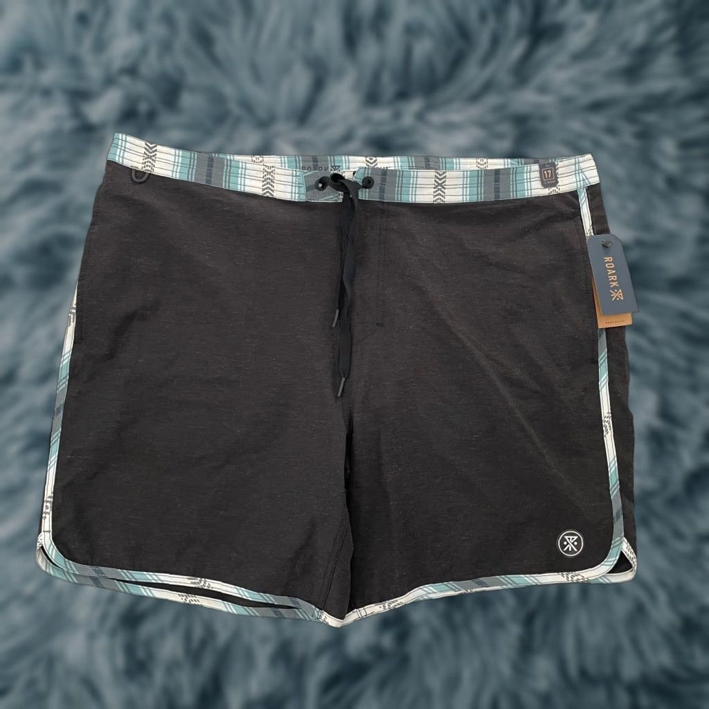 Roark Roark Shorts Mens 38 Black The Chiller Boardshorts Hemp Blend Adult Regular Inseam 6in Pockets Drawstring NEW Size US 38 / EU 54 - 1 Thumbnail