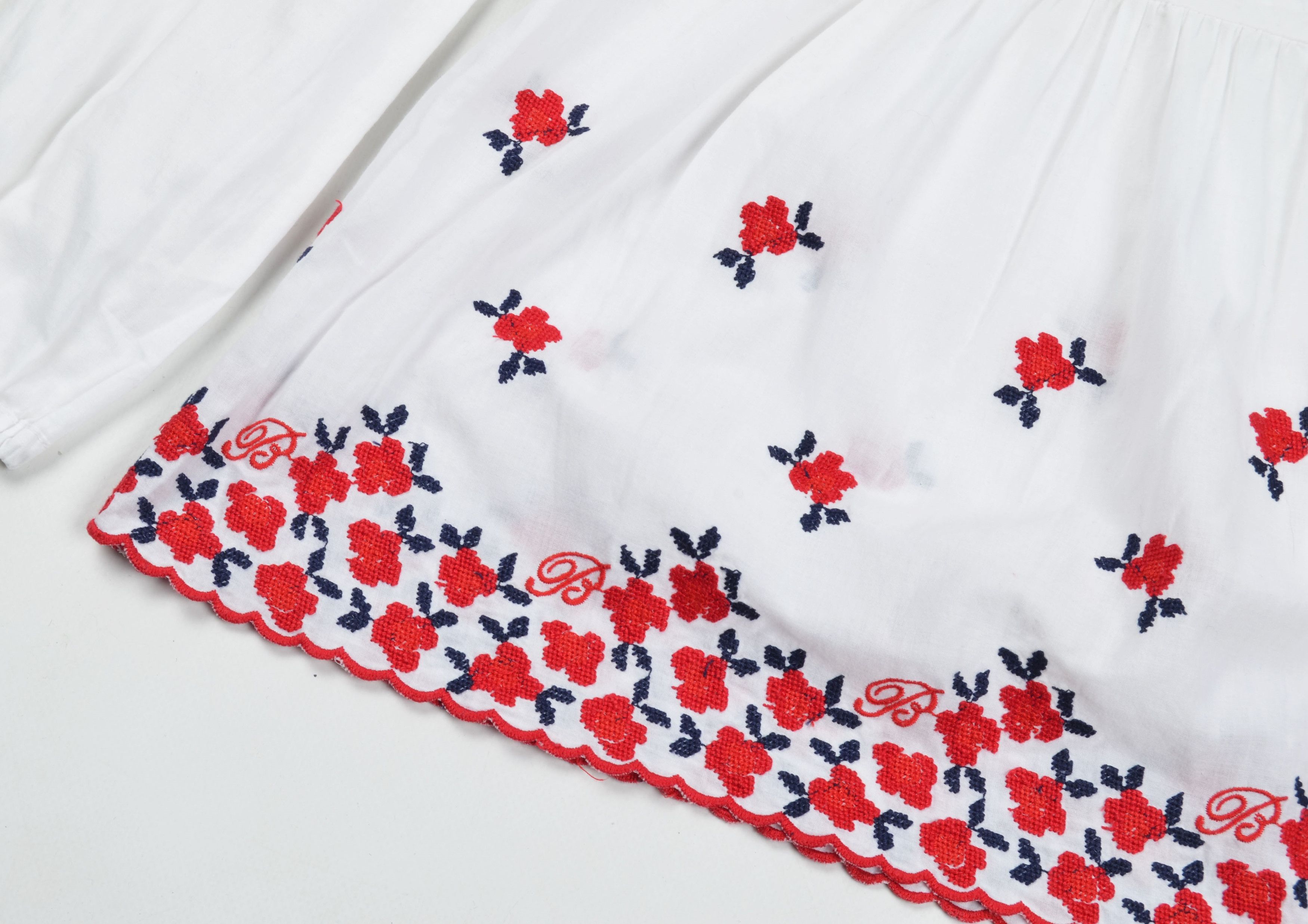 Blumarine × Vintage Miss Blumarine Y2K Cottage Embroidered Shirt Blouse Size XS / US 0-2 / IT 36-38 - 6 Thumbnail