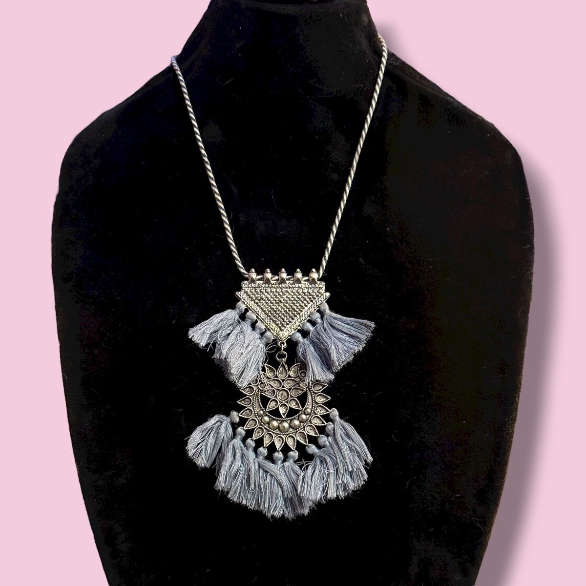 Other Ritika Sachdeva Bohemian blue tassel double pendant necklace Size ONE SIZE - 1 Thumbnail