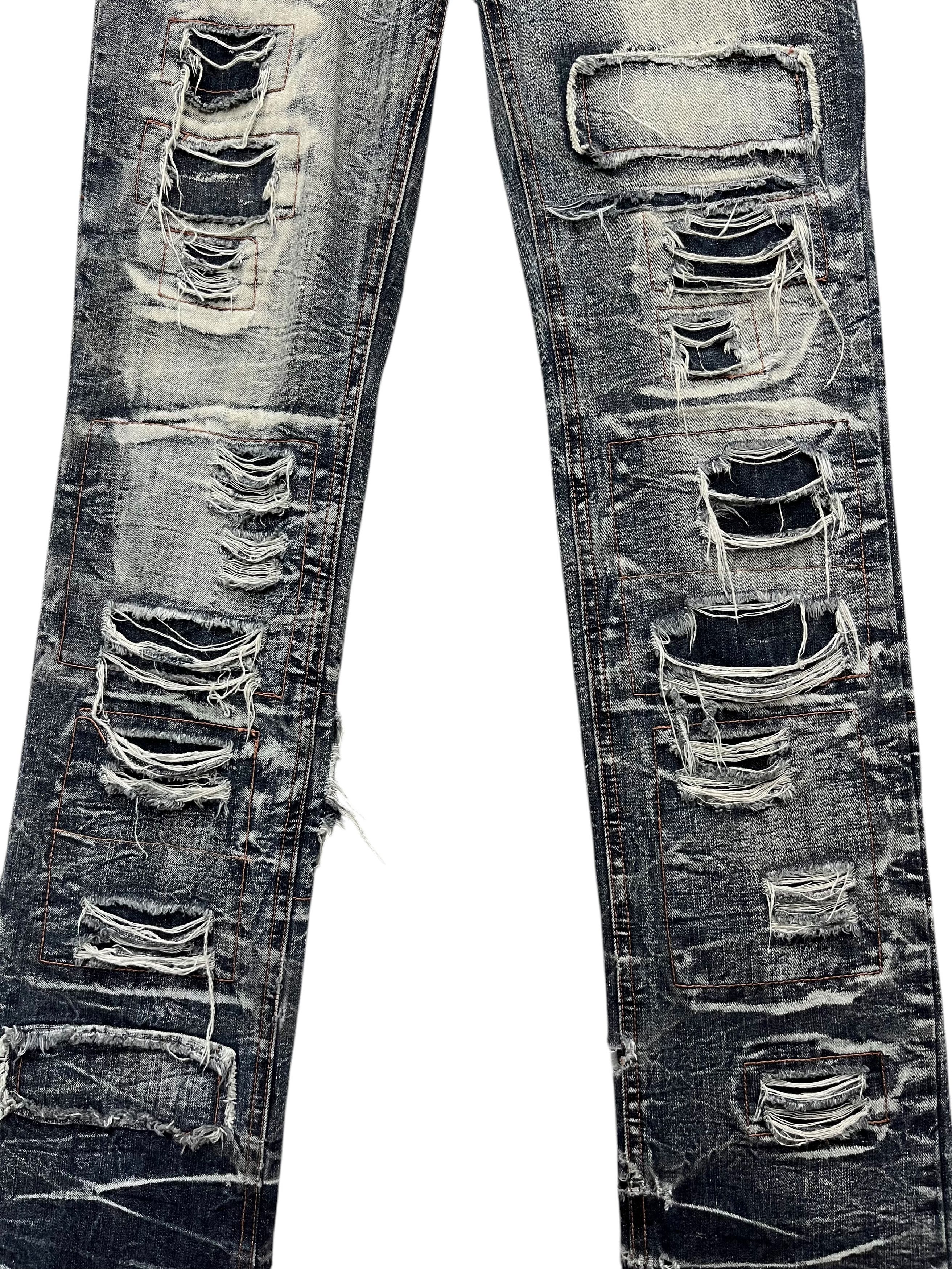 💀GRUNGE🔥LOWBOX Mudwash Distressed Ripped Denim Undercover