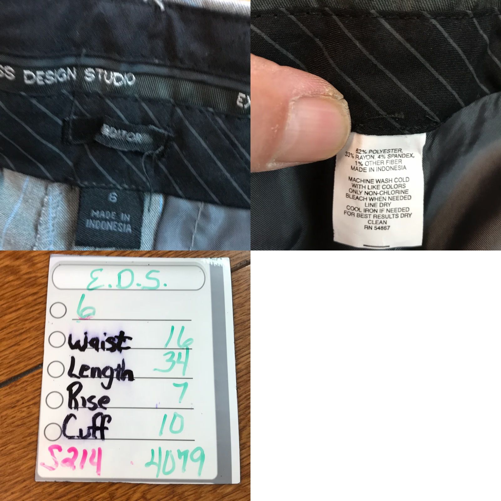 Express Express Design Studio Editor Womens Flat Front Striped Gray Dress Pants Size 6 Size 28" / US 6 / IT 42 - 8 Thumbnail