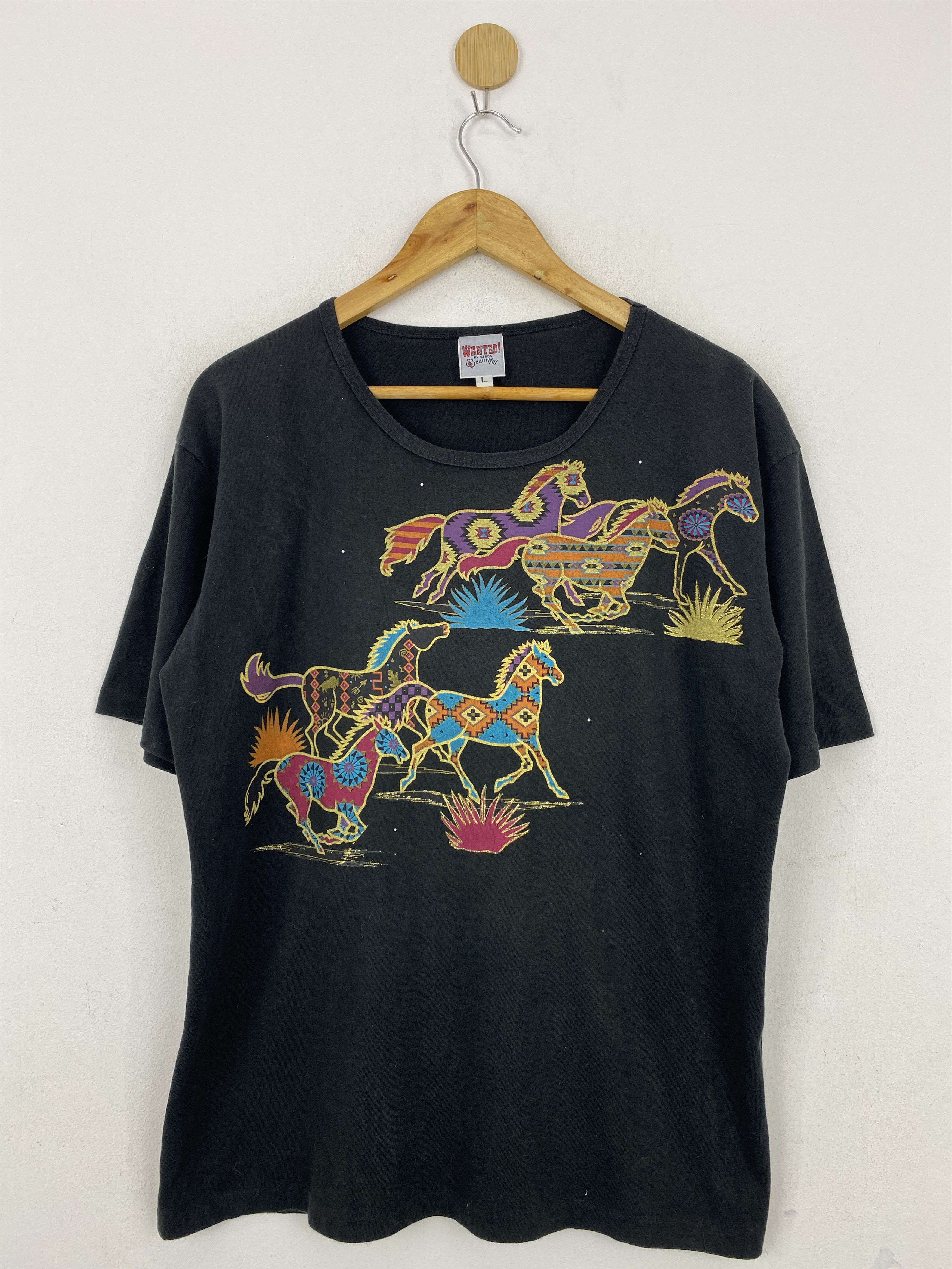 Other Vintage 90s Single Stitch Horses Graphic Tee TA0544 Size US L / EU 52-54 / 3 - 1 Thumbnail