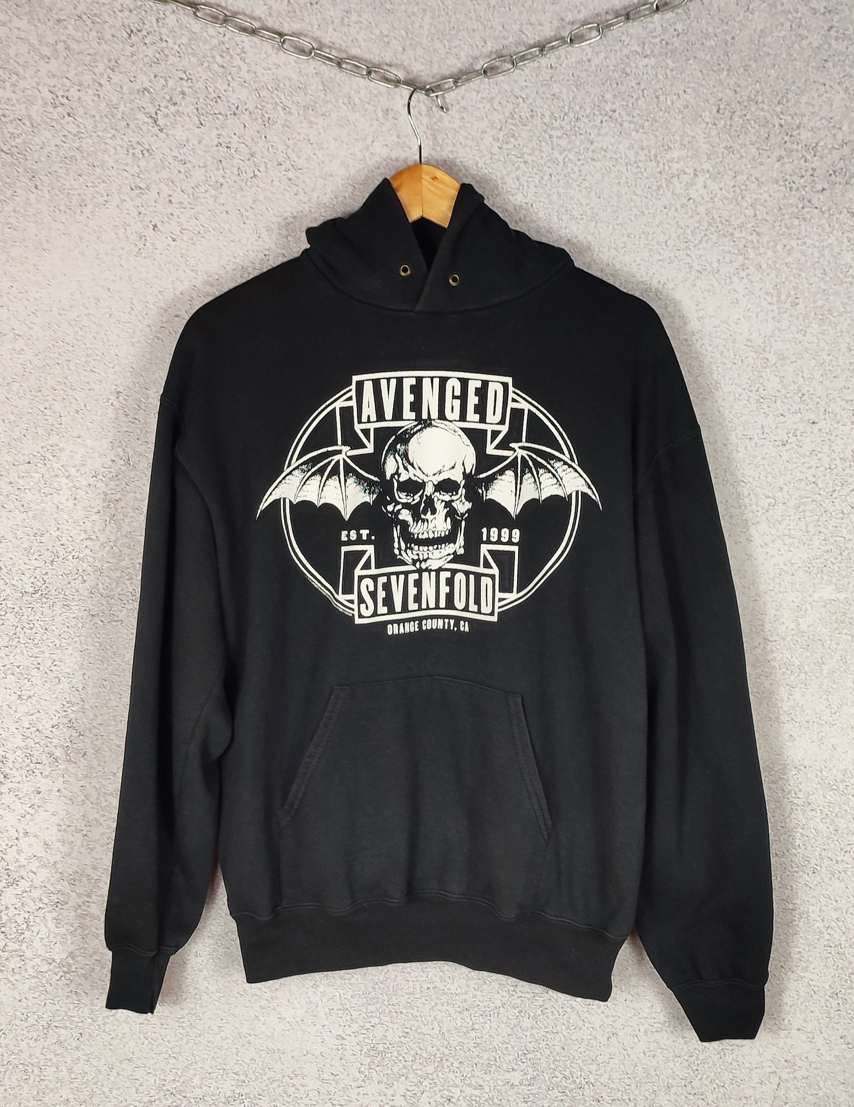 Band Tees Vintage 2004 Avenged Sevenfold Faded Band Hoodie Skull Death Size US M / EU 48-50 / 2 - 1 Thumbnail