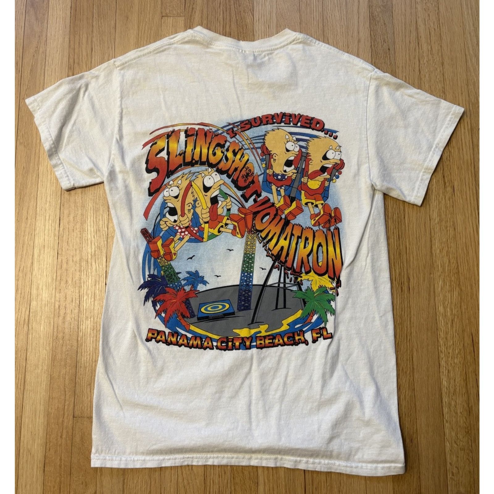 Gildan Vintage 1987 Roller Coaster Slingshot Vomatron Promo T-Shirt Size US S / EU 44-46 / 1 - 1 Thumbnail