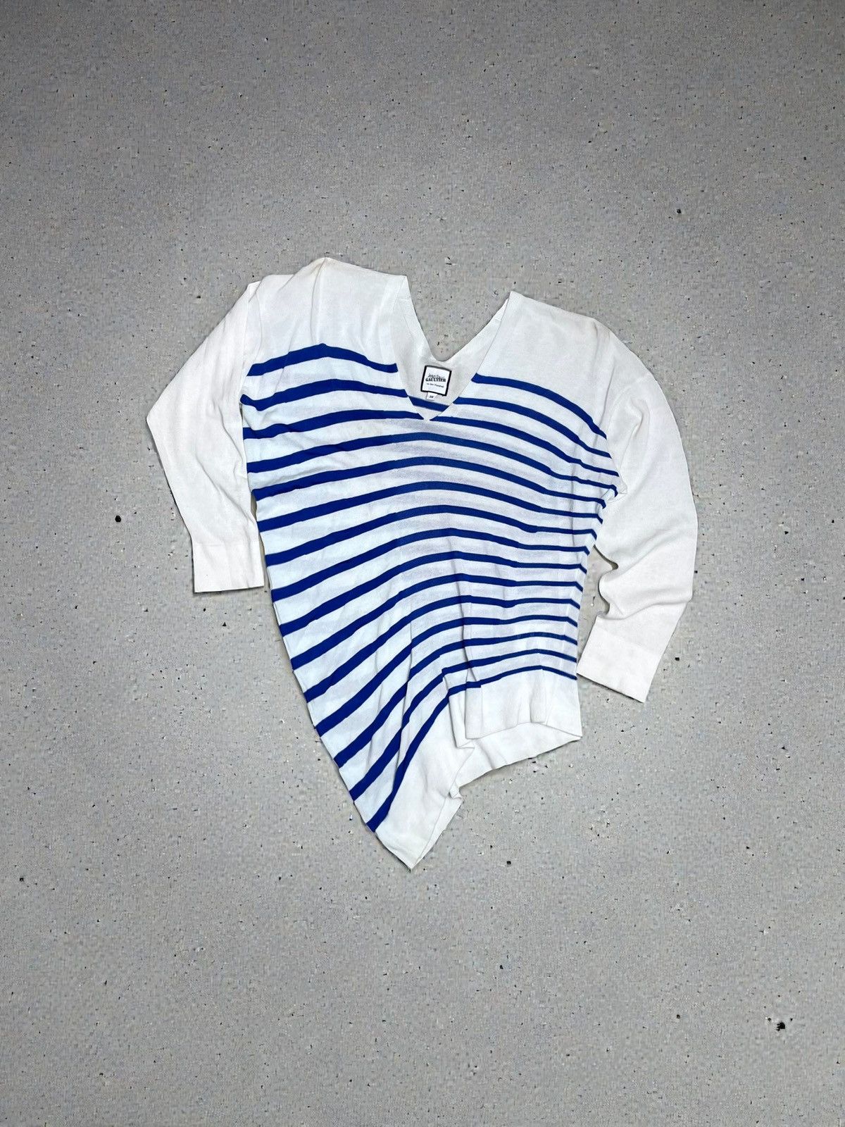 Jean Paul Gaultier 1997 Marinière Jean Paul Gaultier Asymmetric Long-sleeve Top Size US S / EU 44-46 / 1 - 1 Thumbnail