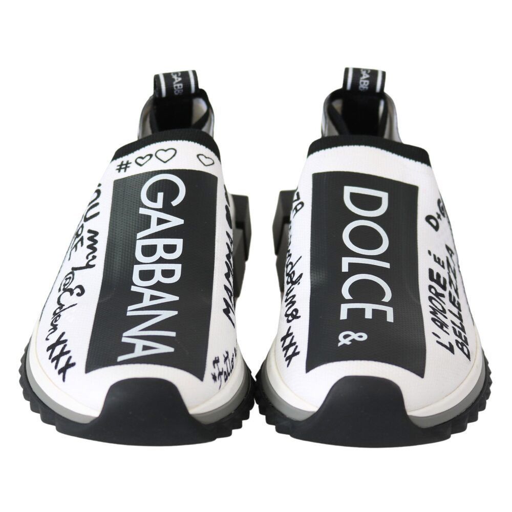 Dolce & Gabbana Dolce & Gabbana White Black Slip On Sorrento Sneakers Size US 6 / IT 36 - 5 Thumbnail