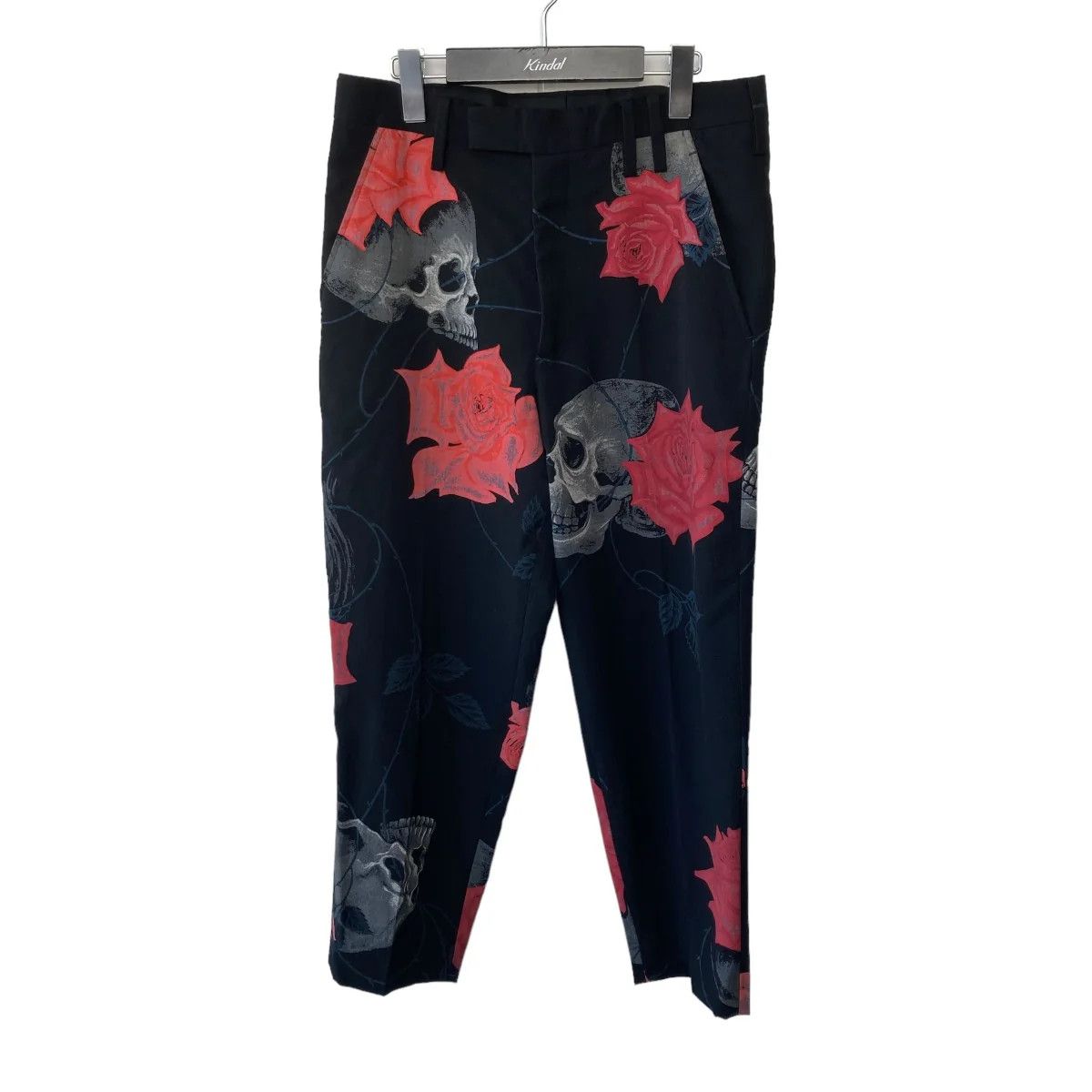 image of Yohji Yamamoto Pour Homme Reprint Skull Rose in Black, Men's (Size 29)