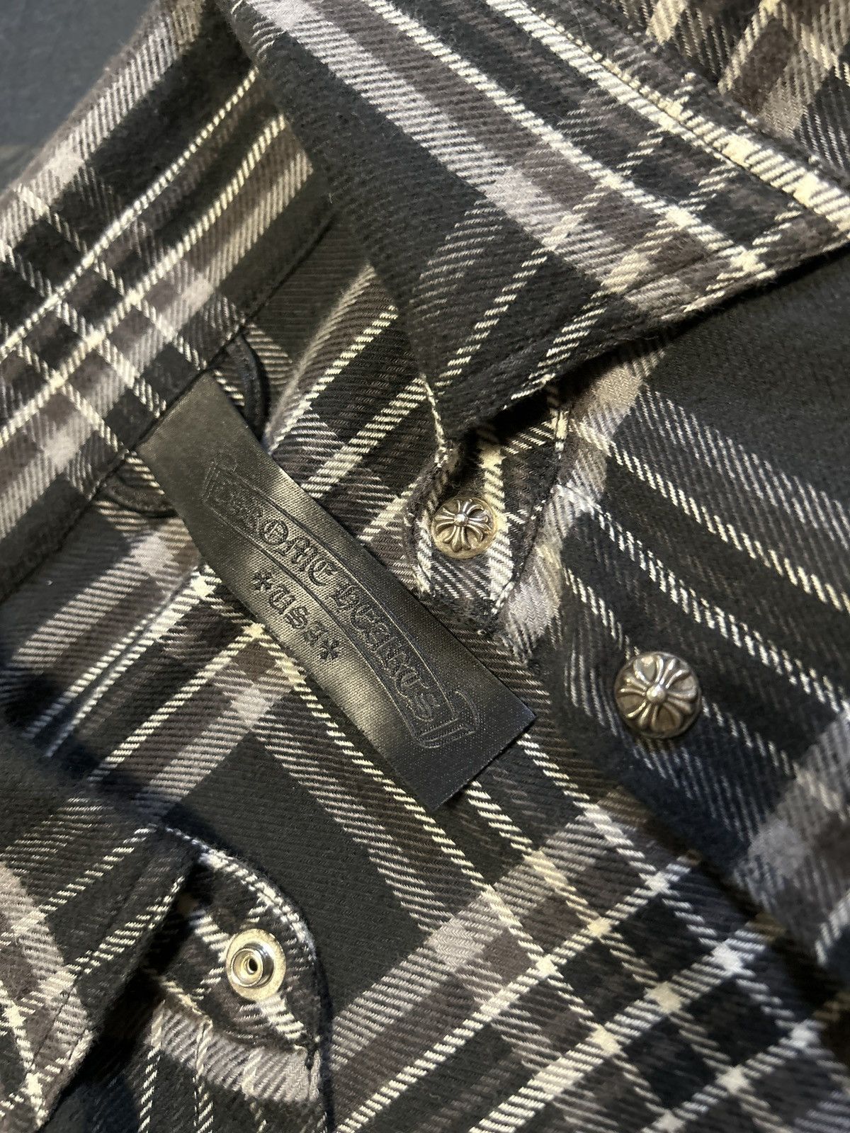 Chrome Hearts Chrome Hearts Black/Grey Plaid Flannel. Size US S / EU 44-46 / 1 - 7 Thumbnail