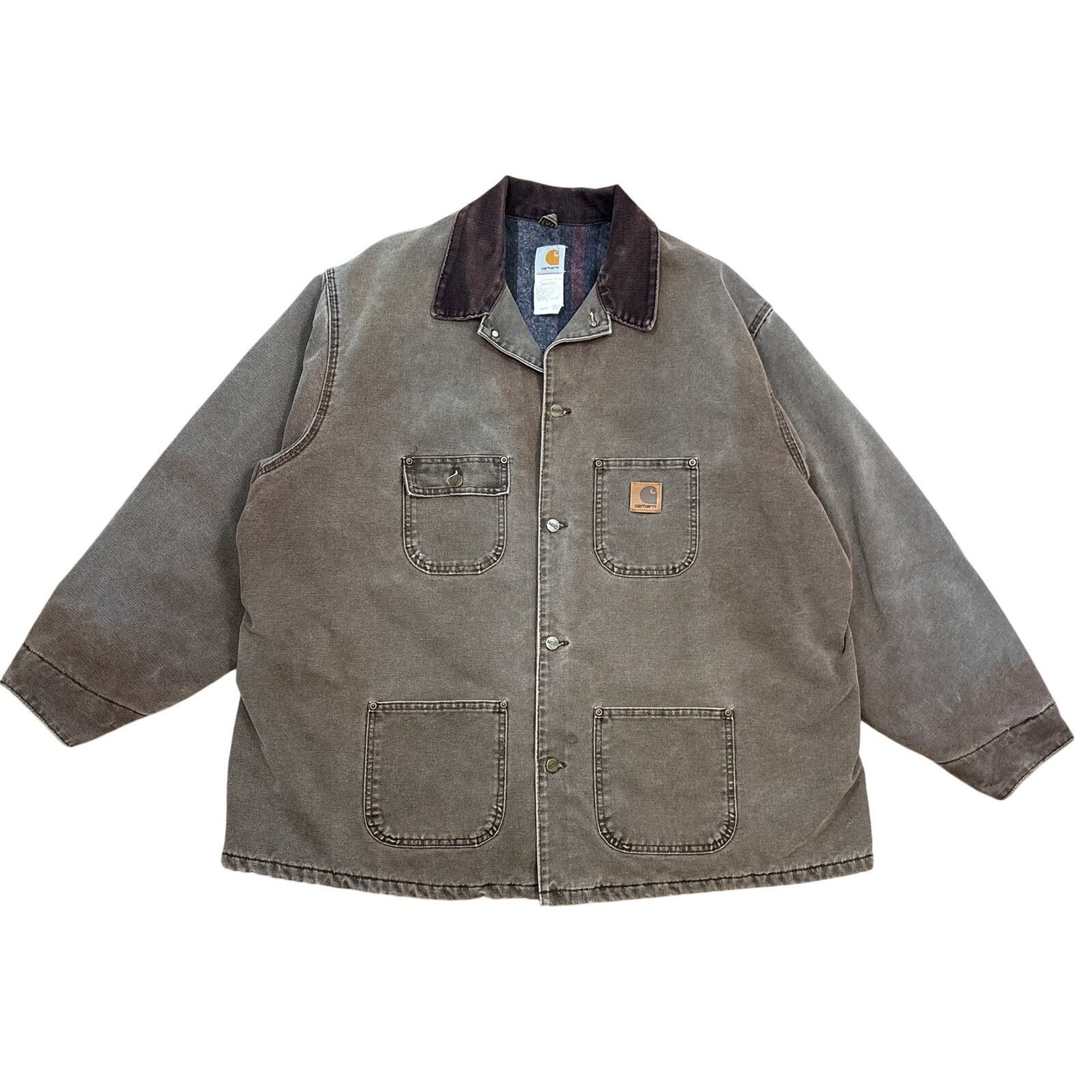 Carhartt Y2K Carhartt C02CHT jacket faded brown duck canvas blanket Size US XXL / EU 58 / 5 - 1 Thumbnail