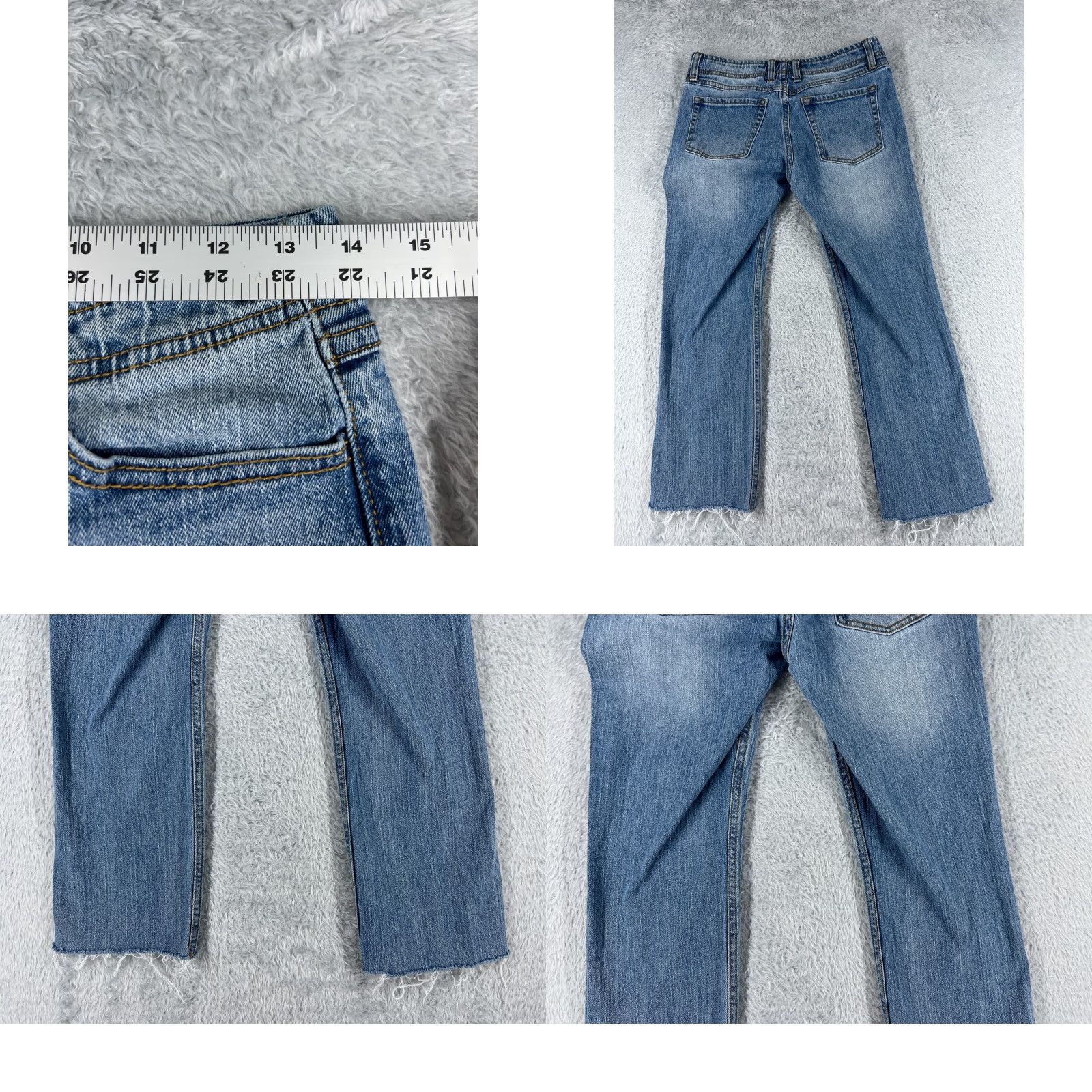 Vintage J Galt Jeans Womens 26 Blue Denim Straight Cotton Blend Low Rise 26x23 Jeans, 5-Pocket, Light Wash, Regular Fit, Machine Washable, Vintage: No Size 26" / US 2 / IT 38 - 9 Thumbnail