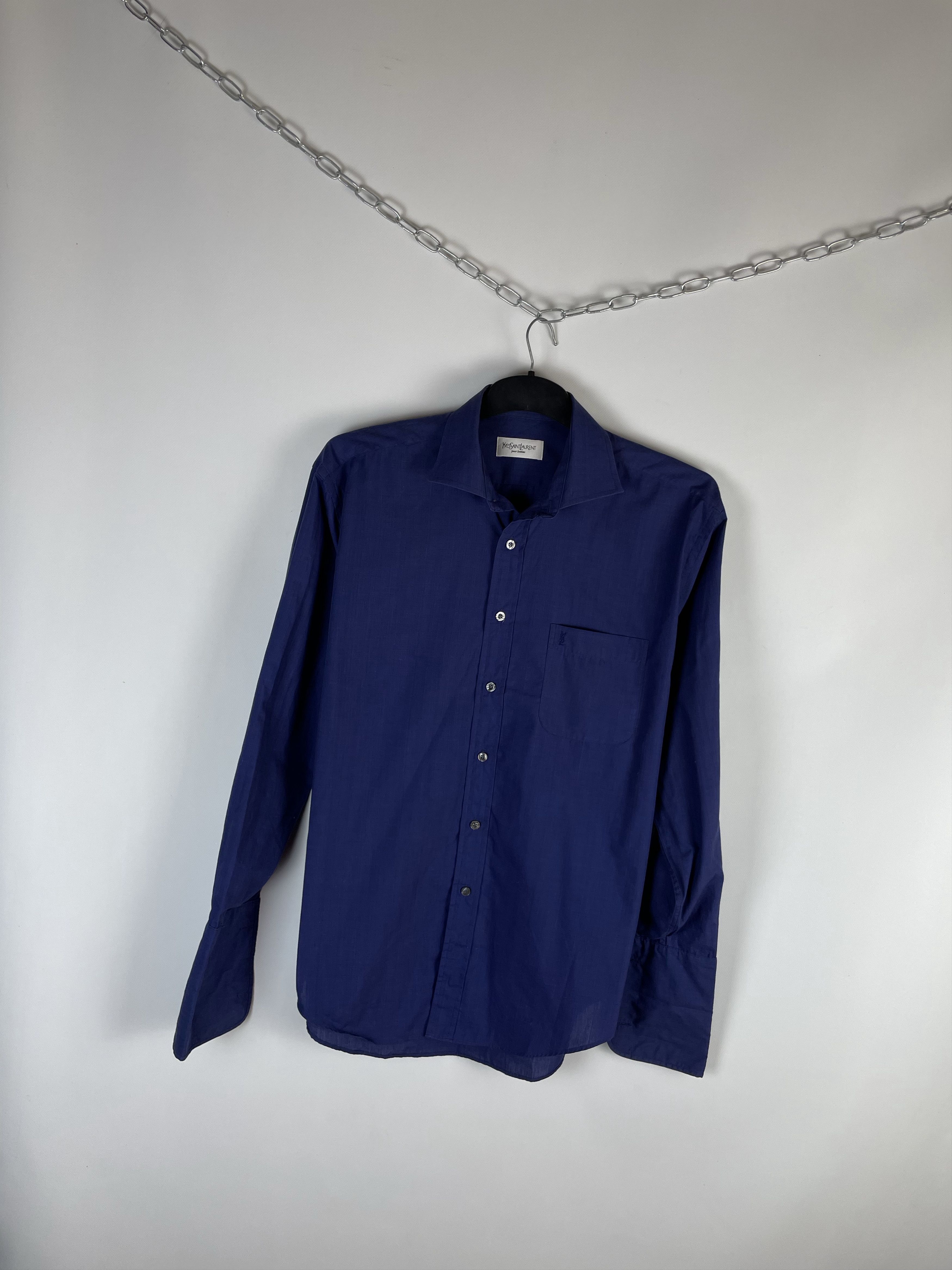 Vintage × Yves Saint Laurent Vintage YvesSaintLaurent Ysl Pour Homme Button Up Shirt Size US L / EU 52-54 / 3 - 2 Thumbnail