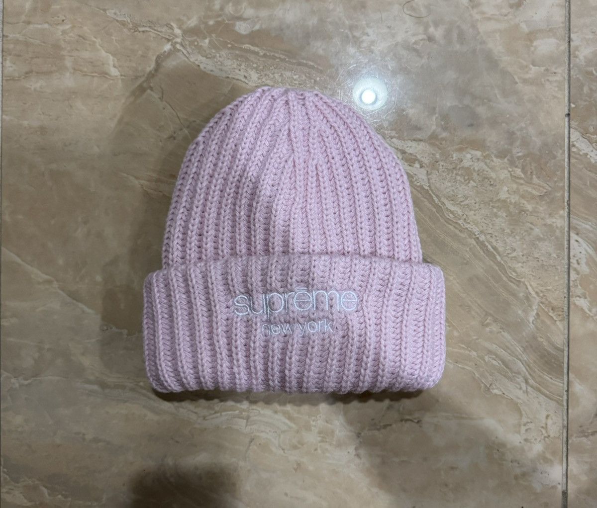 Supreme Supreme Classic Logo Chunky Ribbed Beanie Size ONE SIZE - 1 Thumbnail